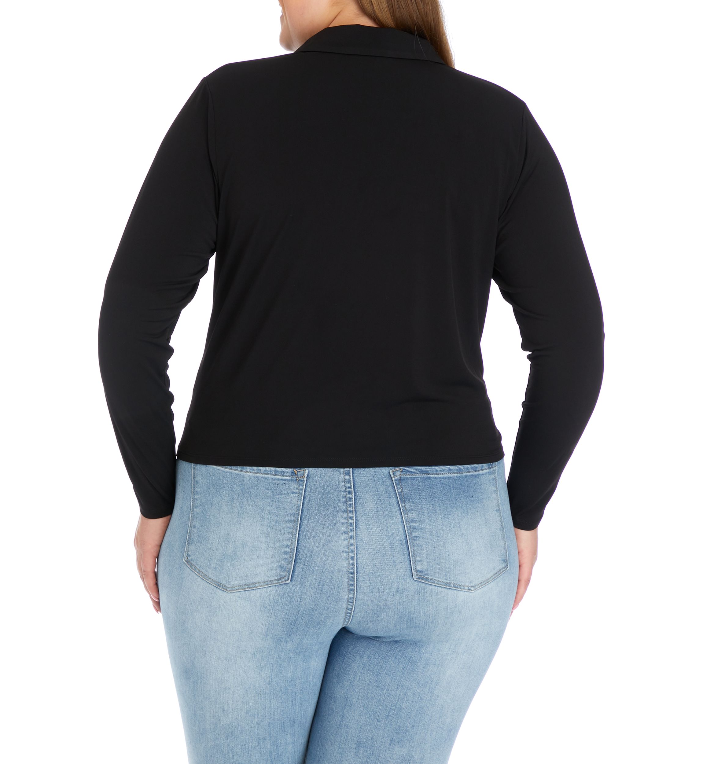 Plus Size Johnny Collar Top