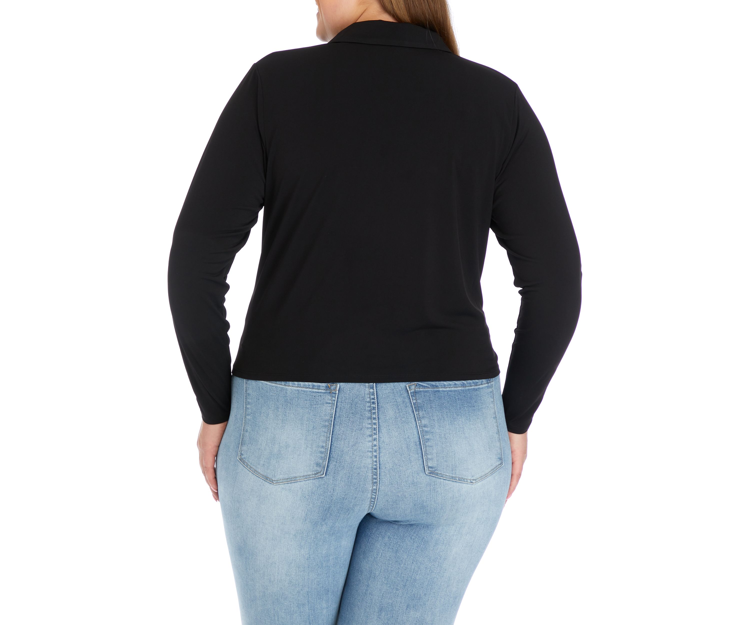 Plus Size Johnny Collar Top