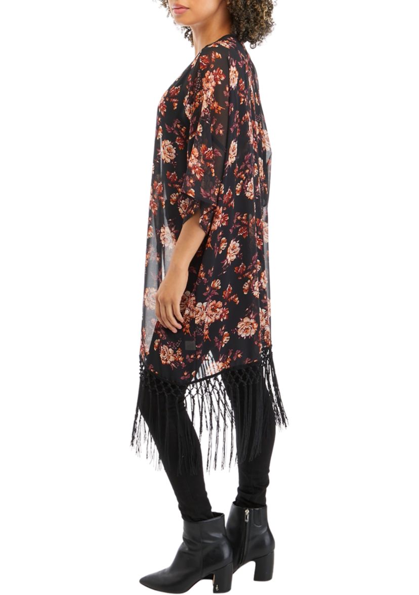 Juniors Fringe Kimono Duster