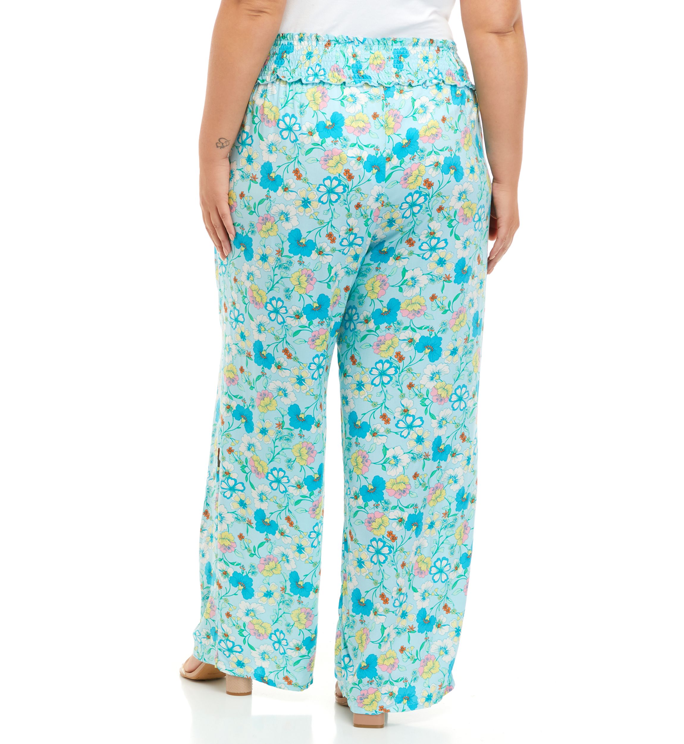 Plus Size Pull On Smocked Waist Pants