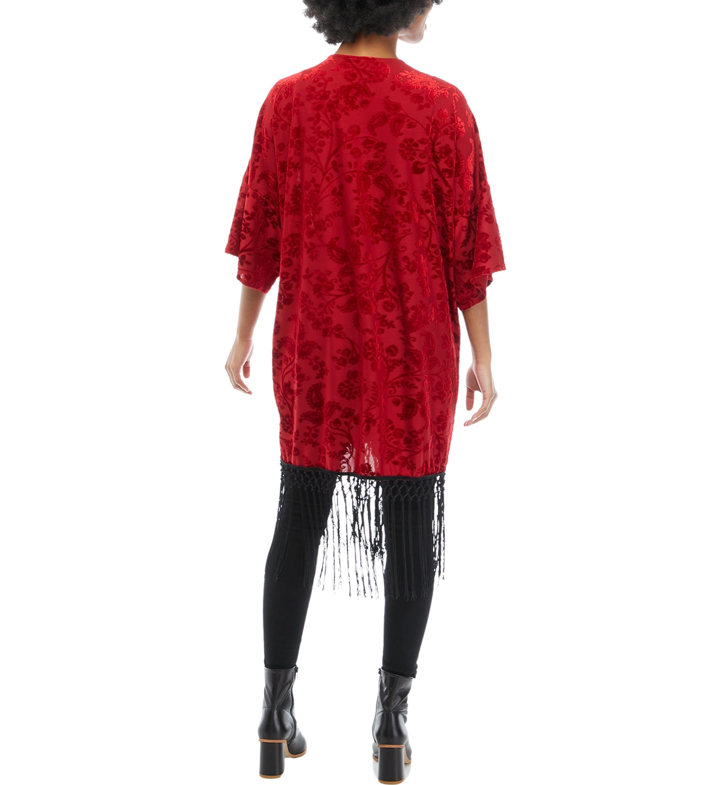 Juniors Fringe Kimono Duster