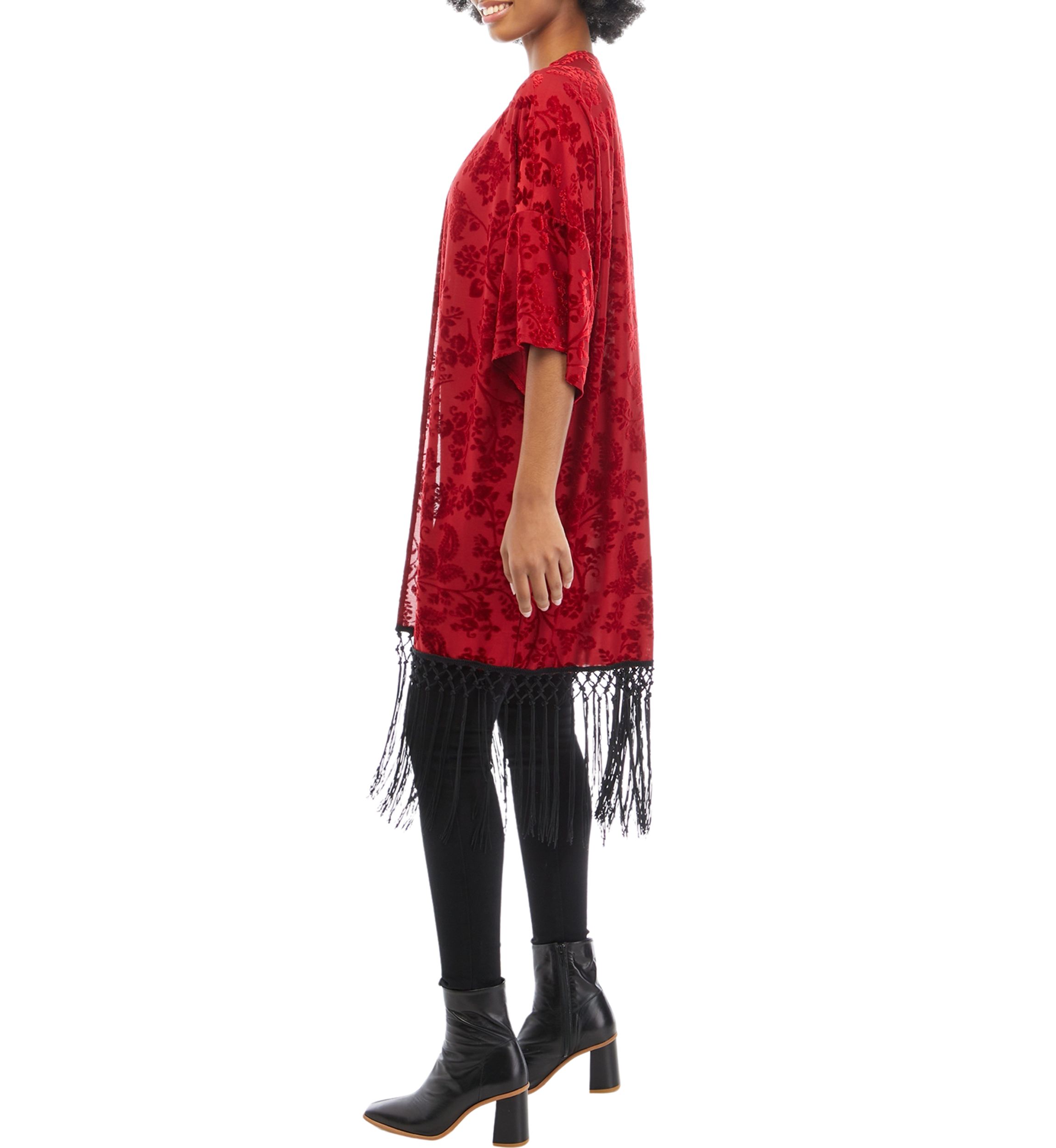 Juniors Fringe Kimono Duster