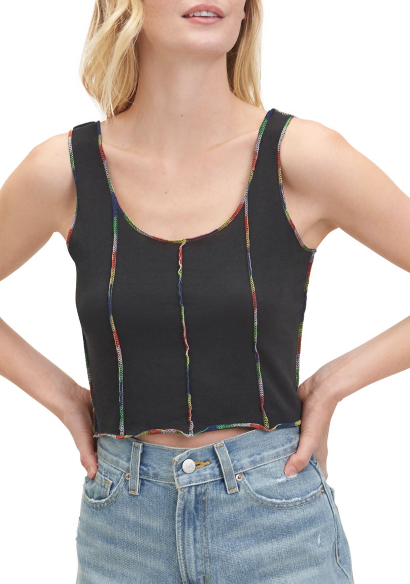Womens Multicolored Seam Tank