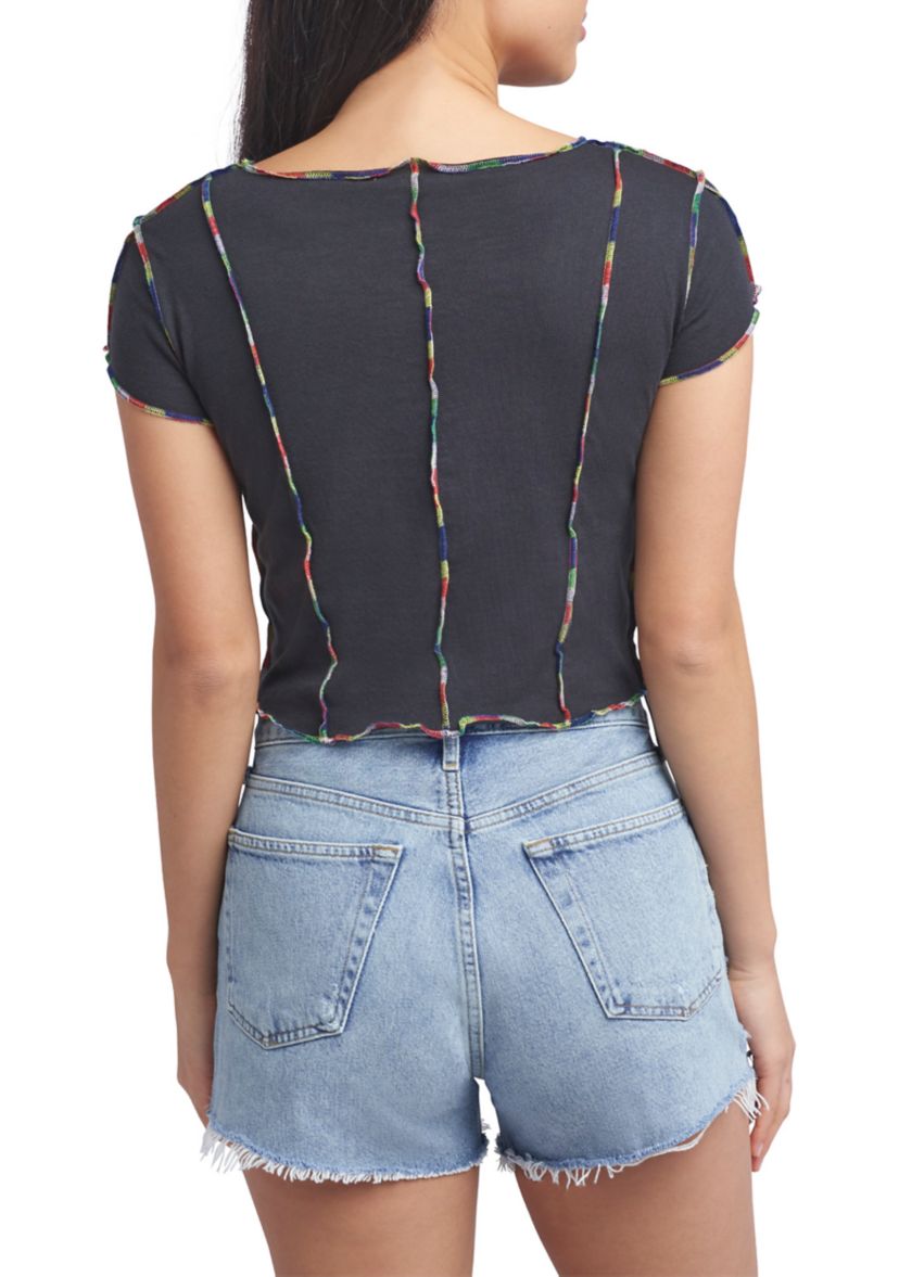   Womens Multicolored Seam Shirt
