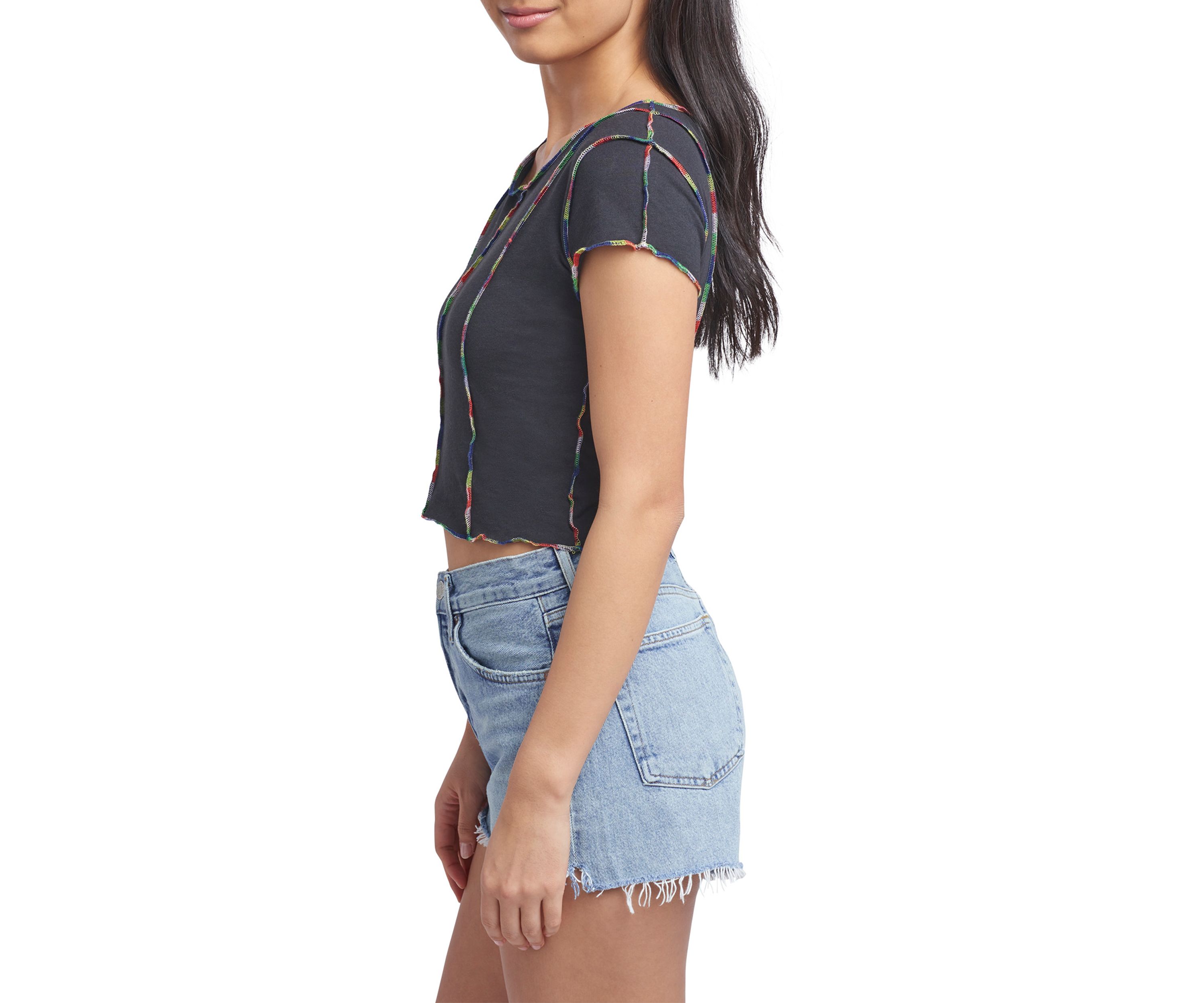   Womens Multicolored Seam Shirt