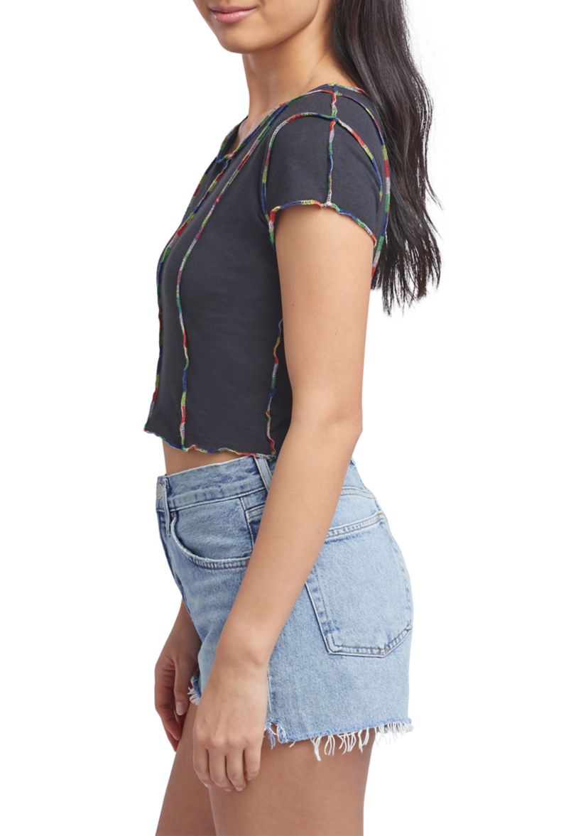   Womens Multicolored Seam Shirt