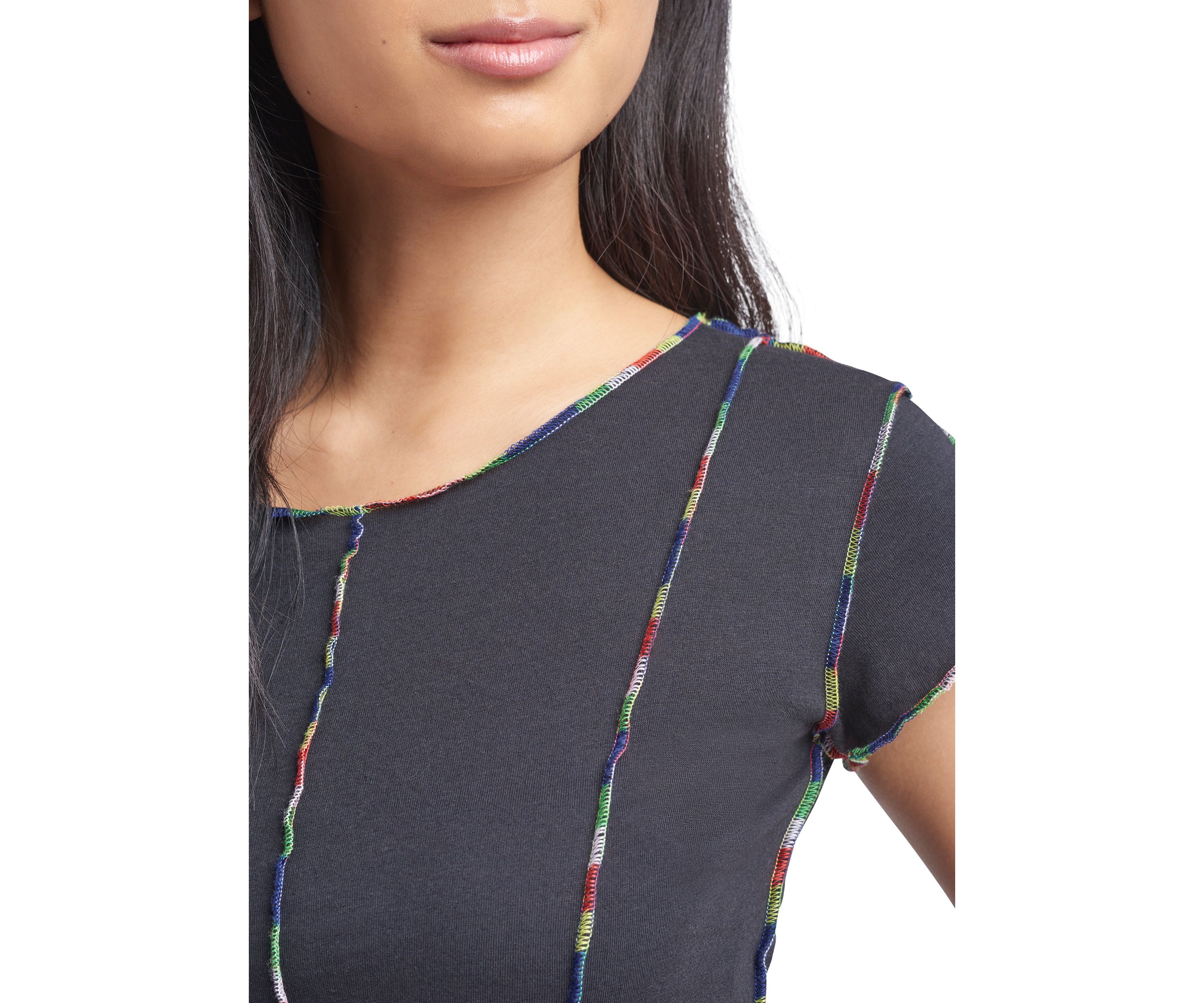   Womens Multicolored Seam Shirt