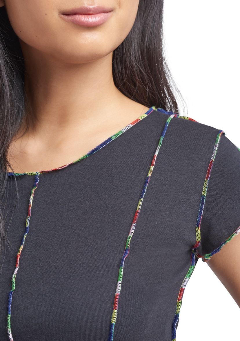   Womens Multicolored Seam Shirt
