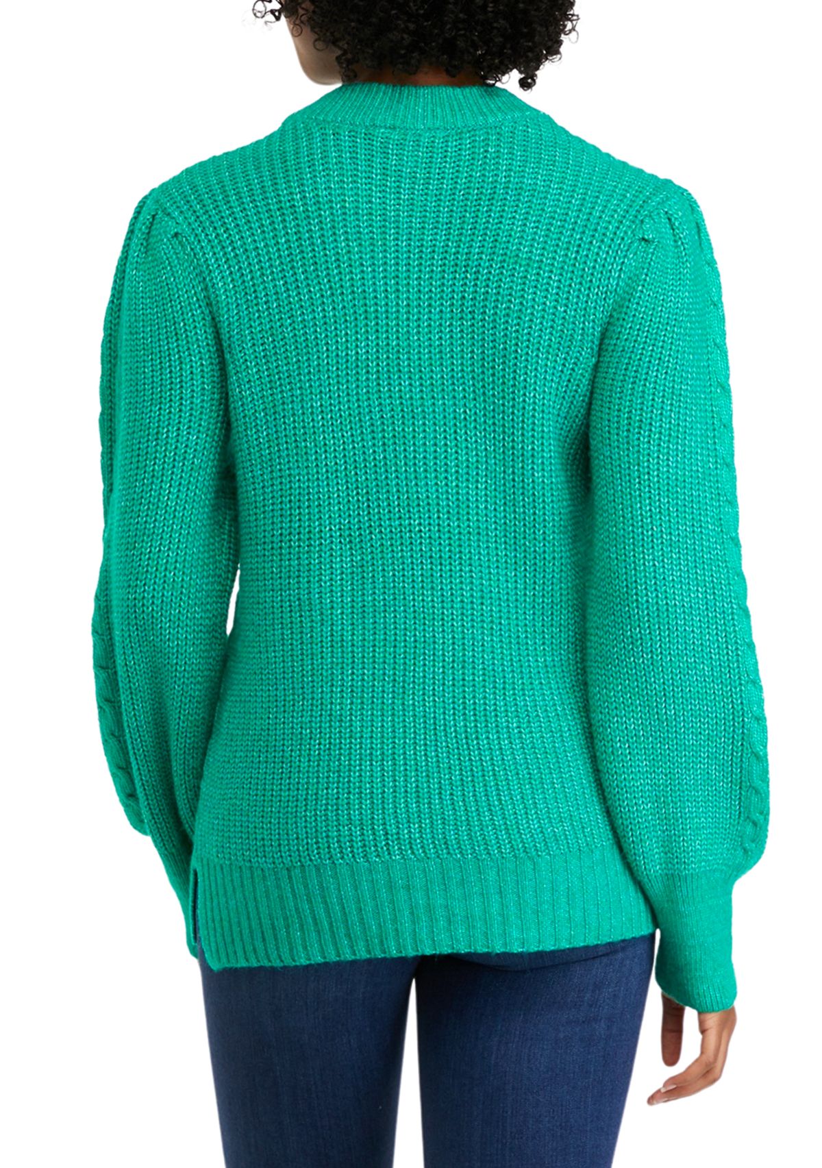 Womens Long Sleeve Relaxed Cable Knit Sweater