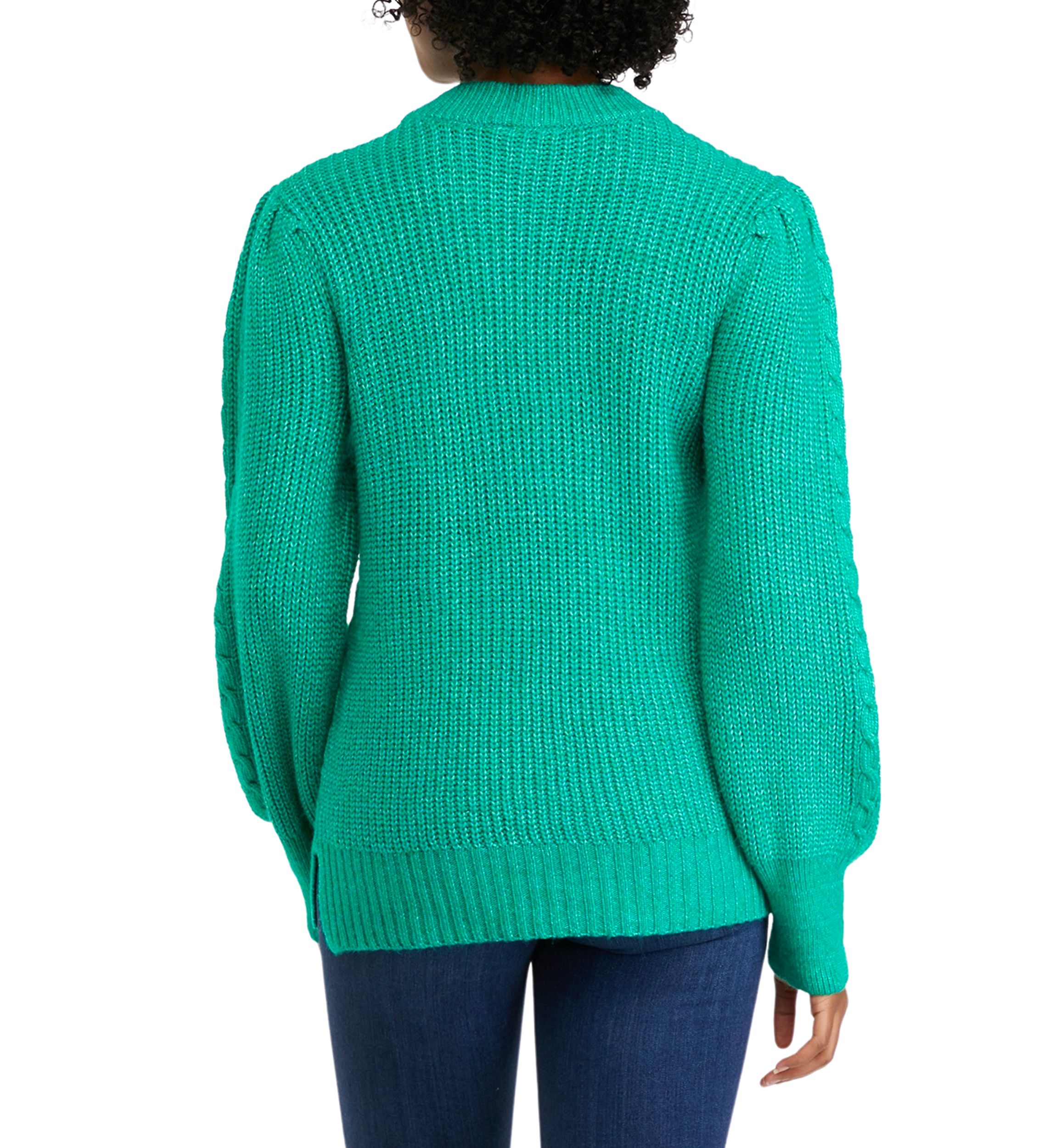 Womens Long Sleeve Relaxed Cable Knit Sweater