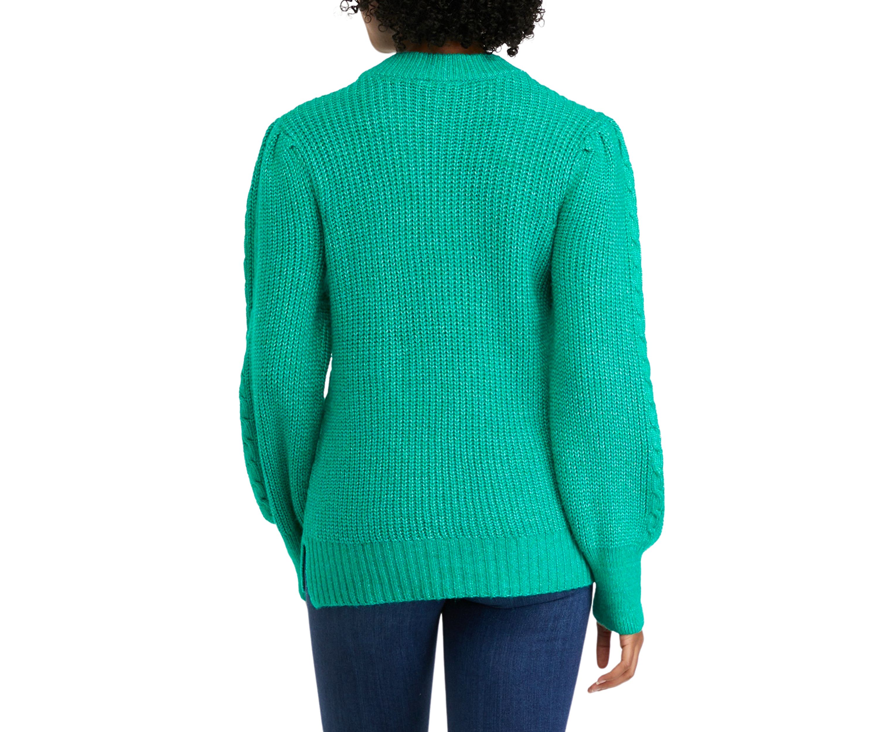 Womens Long Sleeve Relaxed Cable Knit Sweater