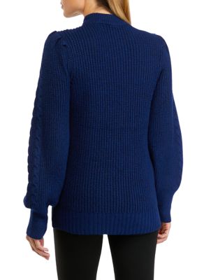 Women's Long Sleeve Relaxed Cable Knit Sweater