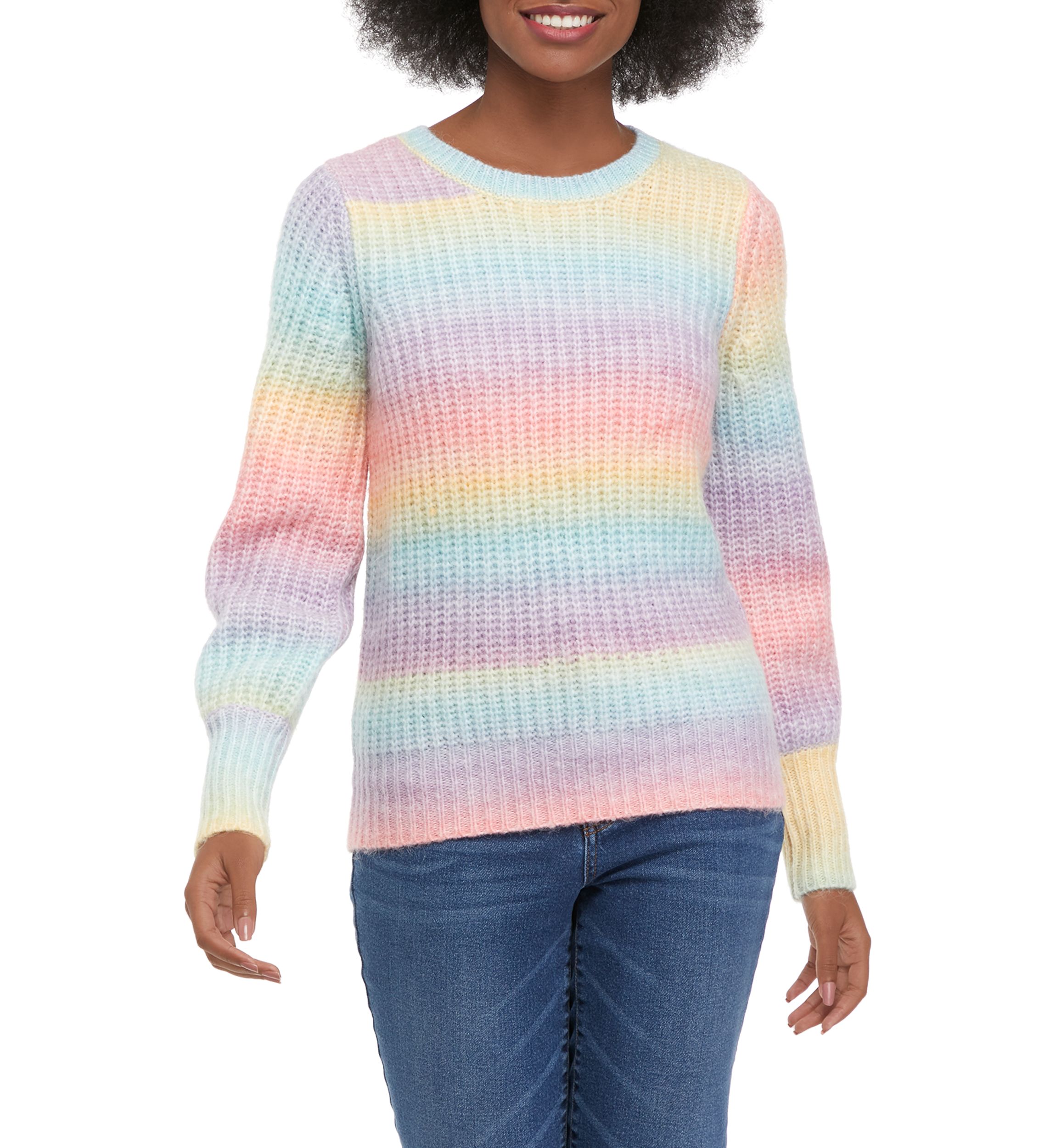 Womens Rainbow Ombré Sweater