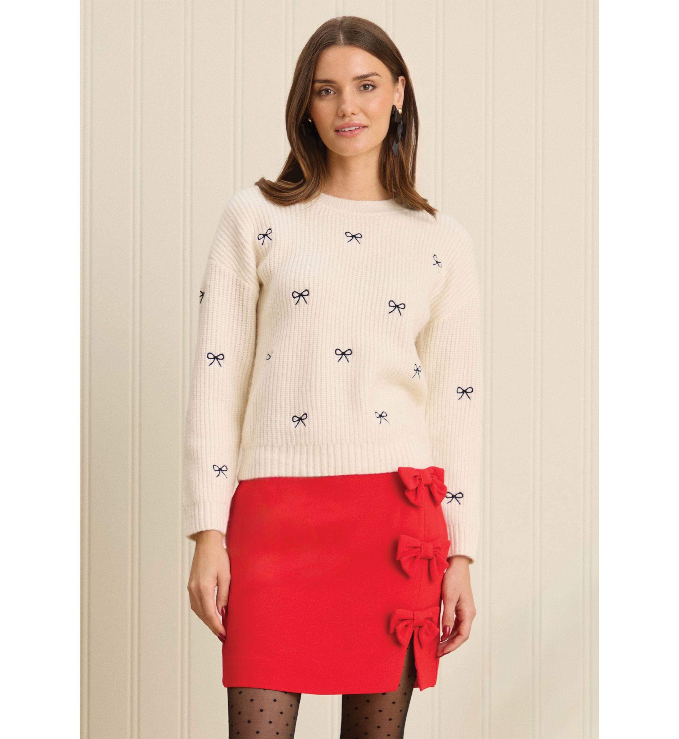 Sewing Down South x Crown & Ivy™ Sew Bowtiful Embroidered Sweater