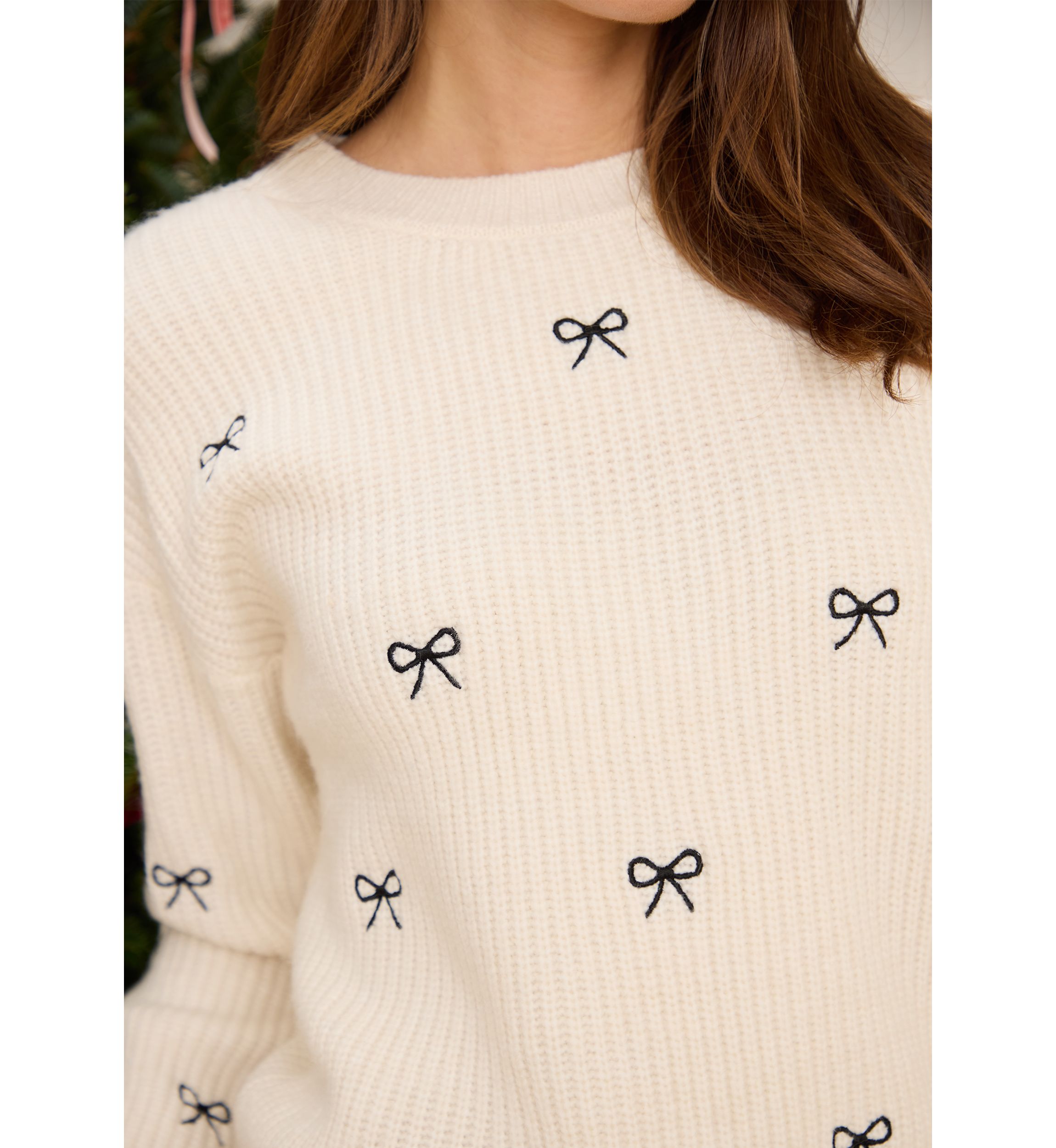 Sewing Down South x Crown & Ivy™ Sew Bowtiful Embroidered Sweater
