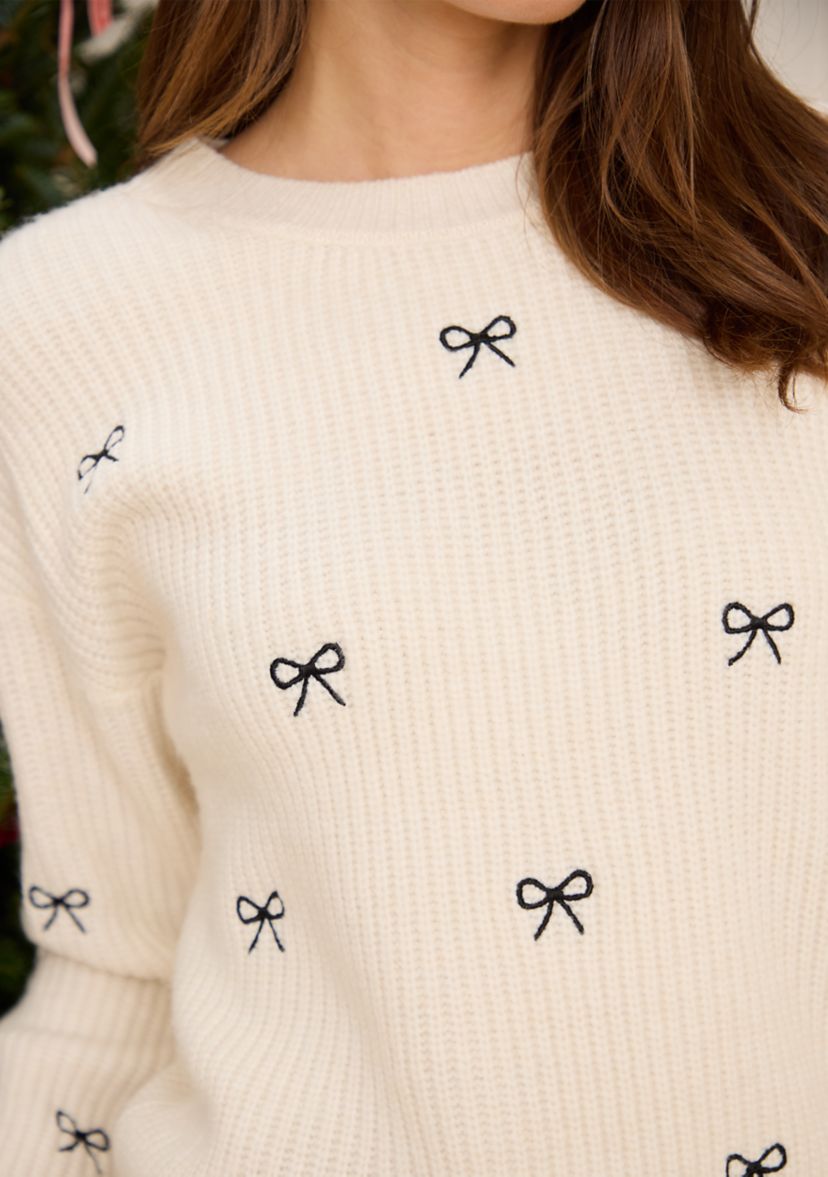Sewing Down South x Crown & Ivy™ Sew Bowtiful Embroidered Sweater
