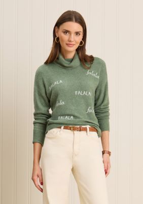 Women's Sewing Down South x Crown & Ivyâ¢ Sew Merry Embroidered Turtleneck Sweater