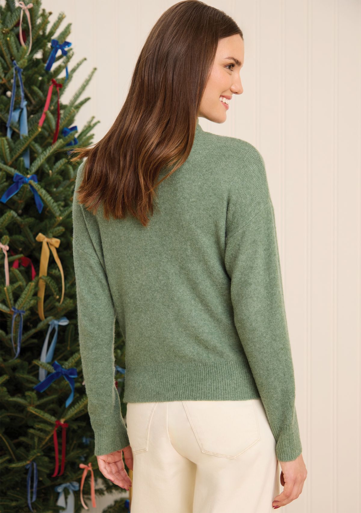 Sewing Down South x Crown & Ivy™ Sew Merry Embroidered Turtleneck Sweater