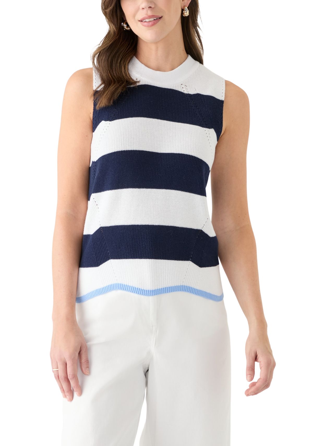 Womens Scallop Sweater Tank Top