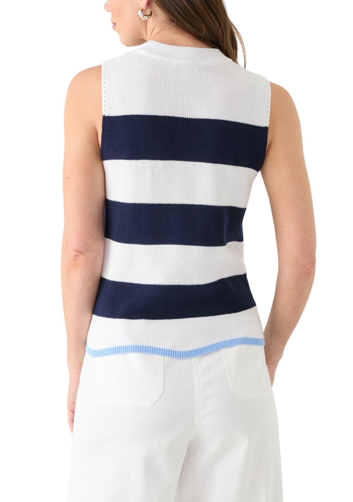 Womens Scallop Sweater Tank Top