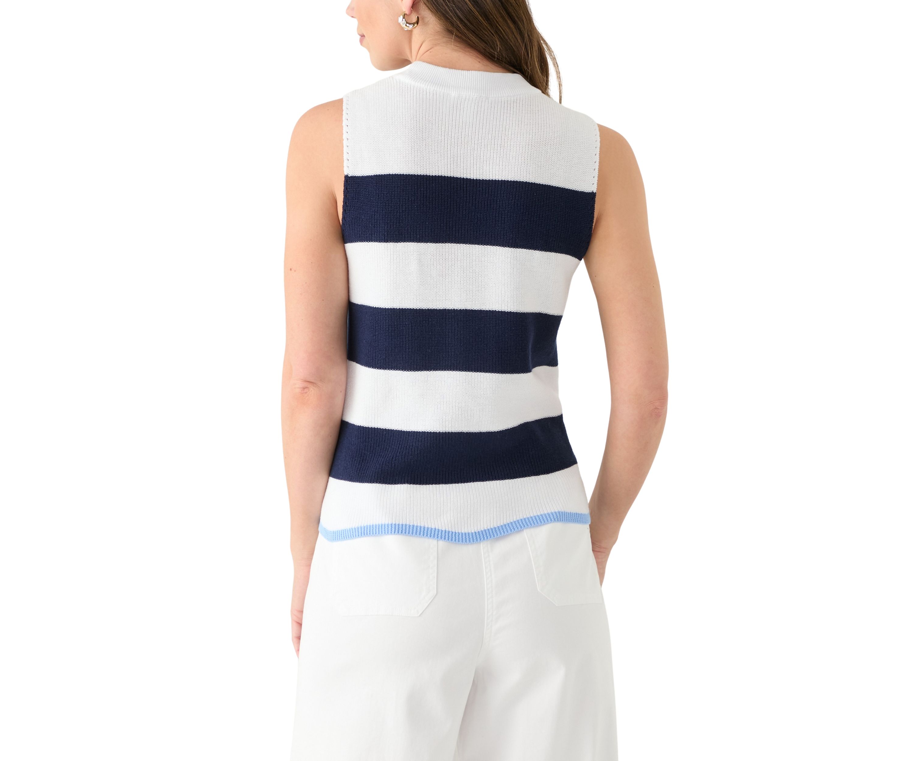 Womens Scallop Sweater Tank Top