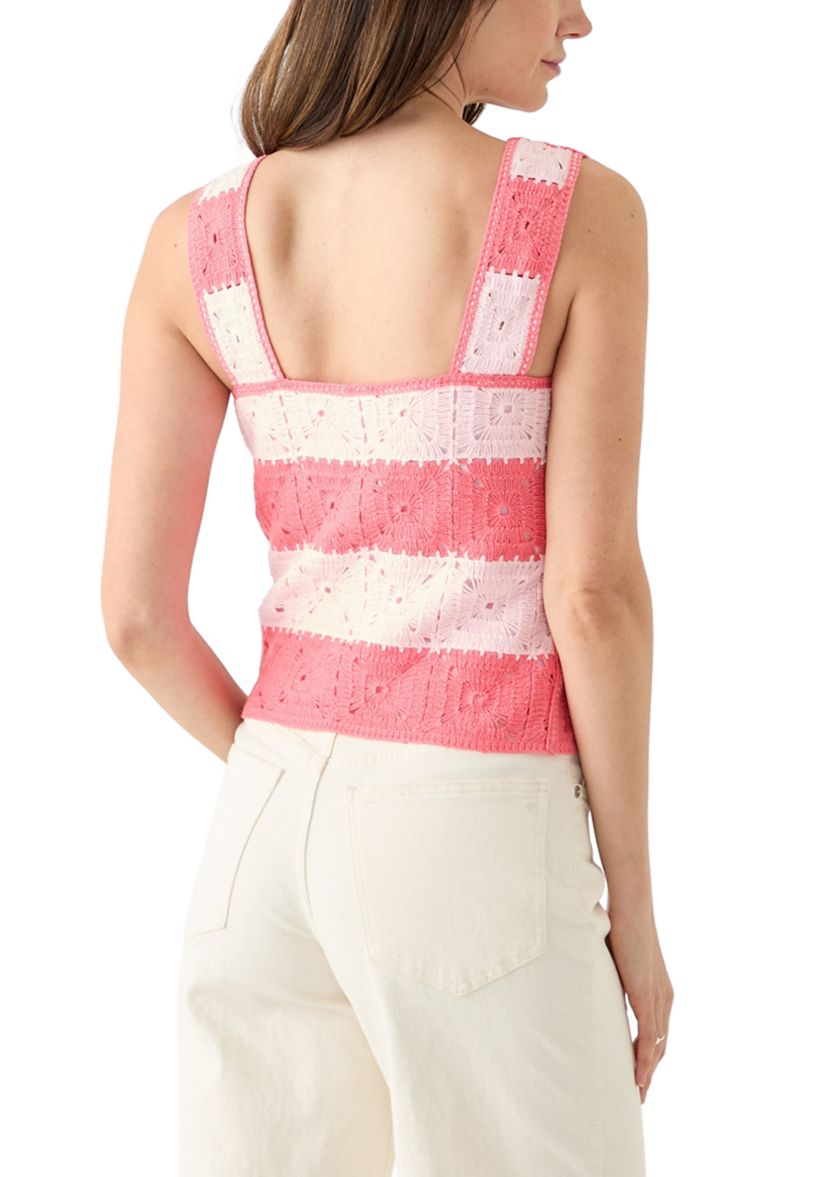 Womens Crochet Stripe Tank