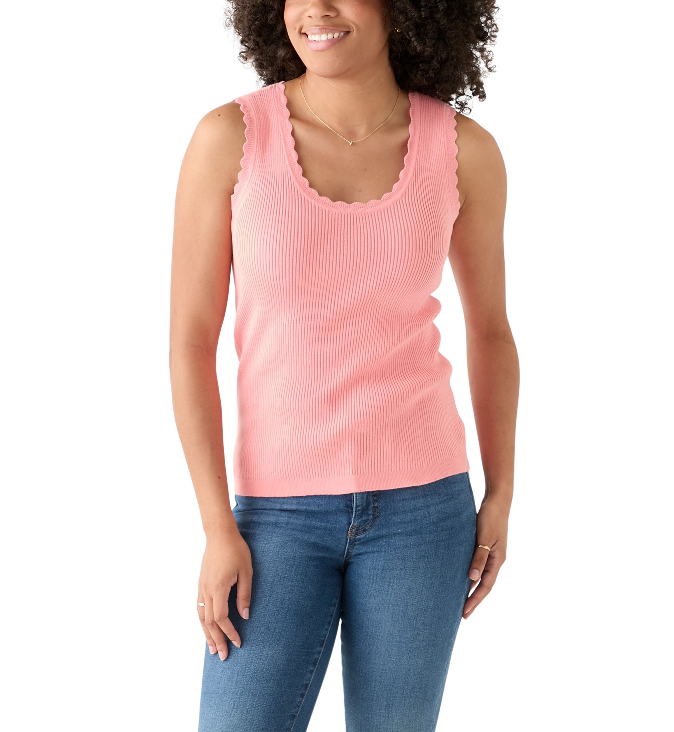Womens Sleeveless Ribbed Sweater Knit Tank Top
