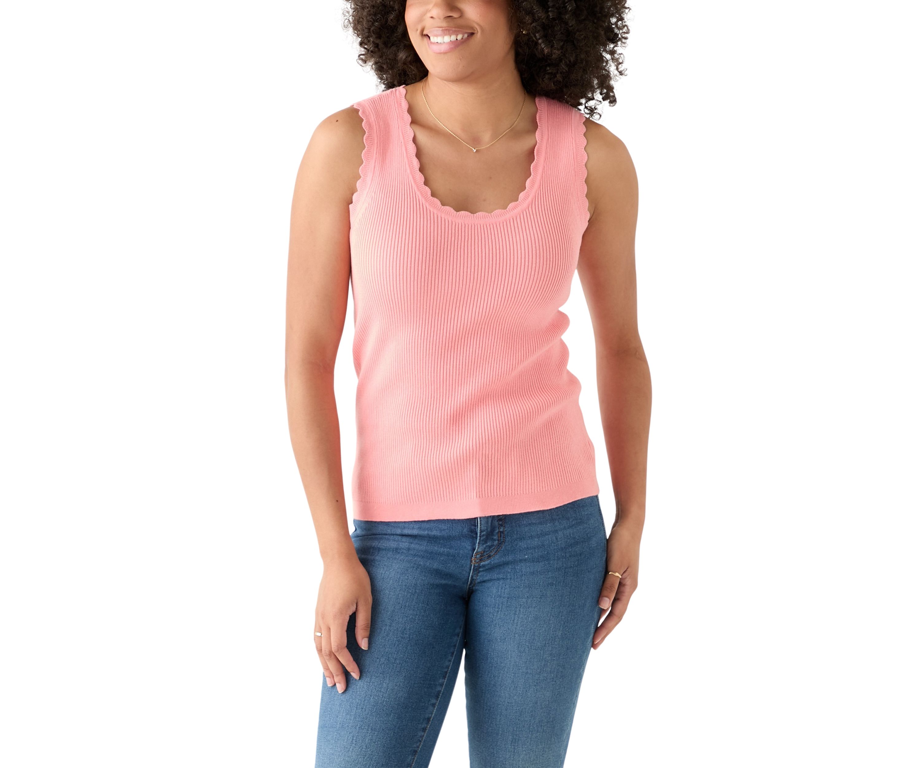 Womens Sleeveless Ribbed Sweater Knit Tank Top
