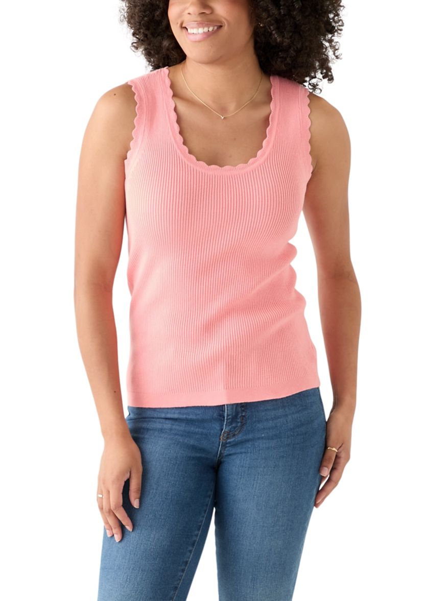 Womens Sleeveless Ribbed Sweater Knit Tank Top