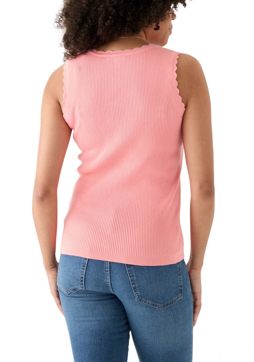 Womens Sleeveless Ribbed Sweater Knit Tank Top