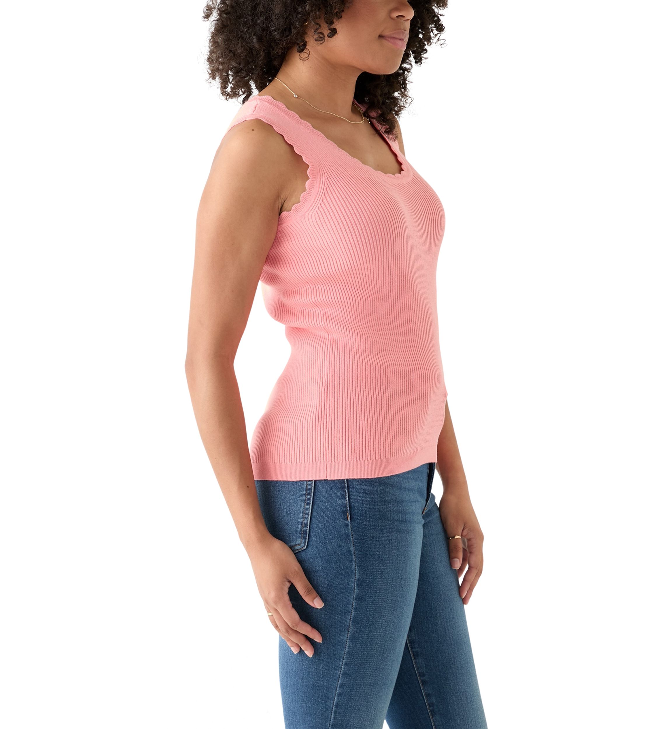 Womens Sleeveless Ribbed Sweater Knit Tank Top