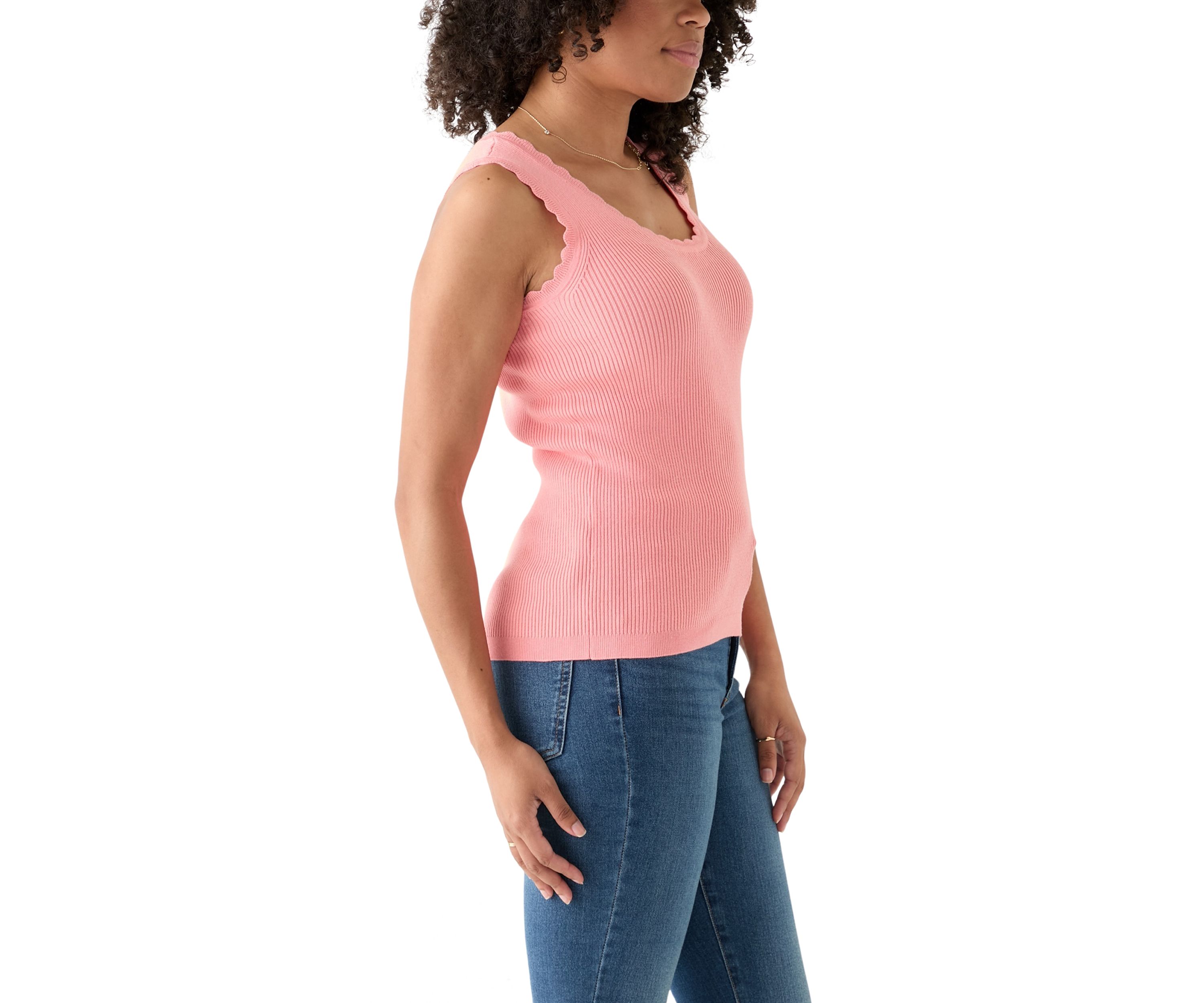 Womens Sleeveless Ribbed Sweater Knit Tank Top