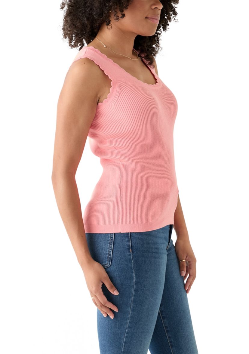 Womens Sleeveless Ribbed Sweater Knit Tank Top
