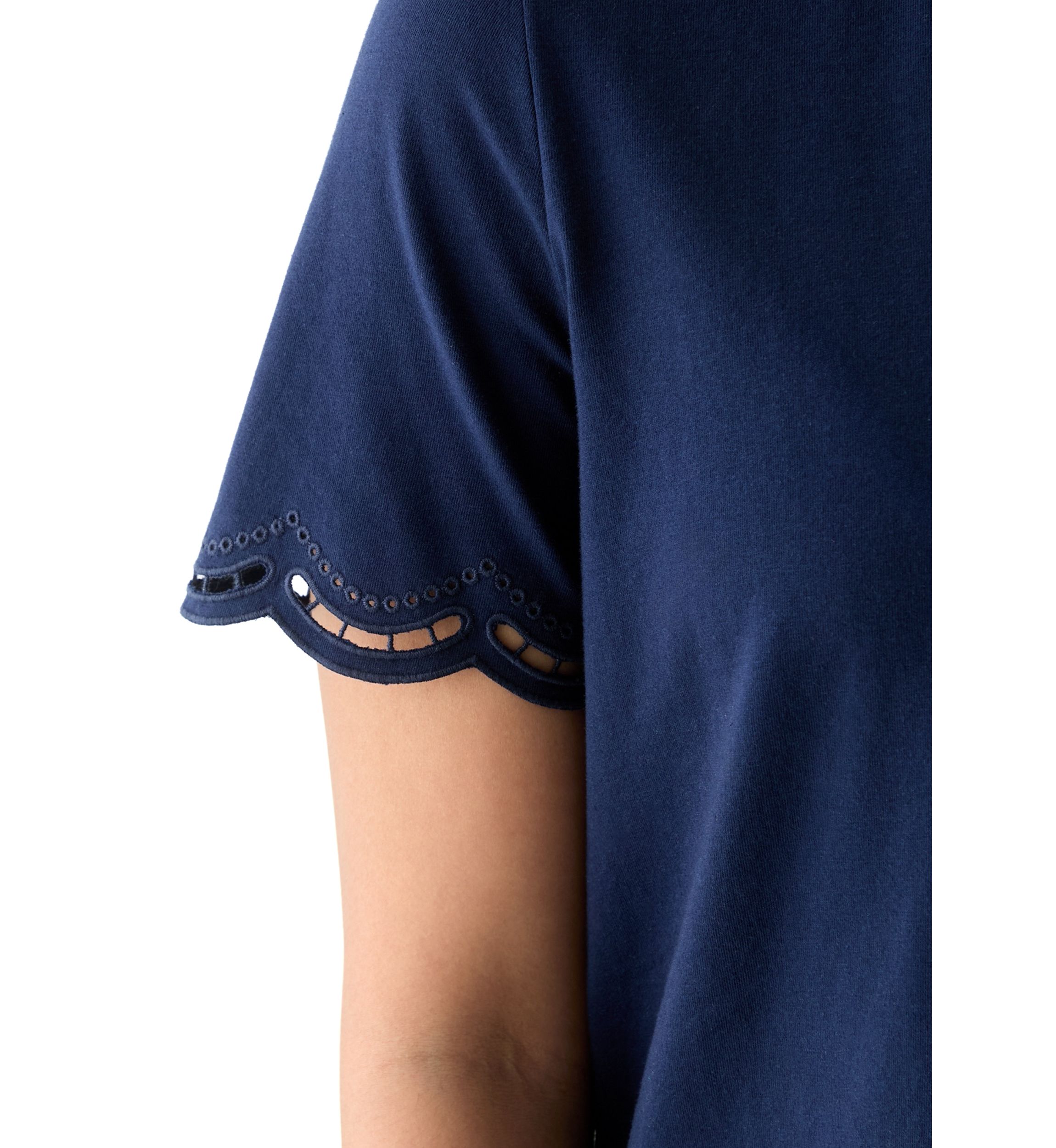 Womens Eyelet Hem Knit Top