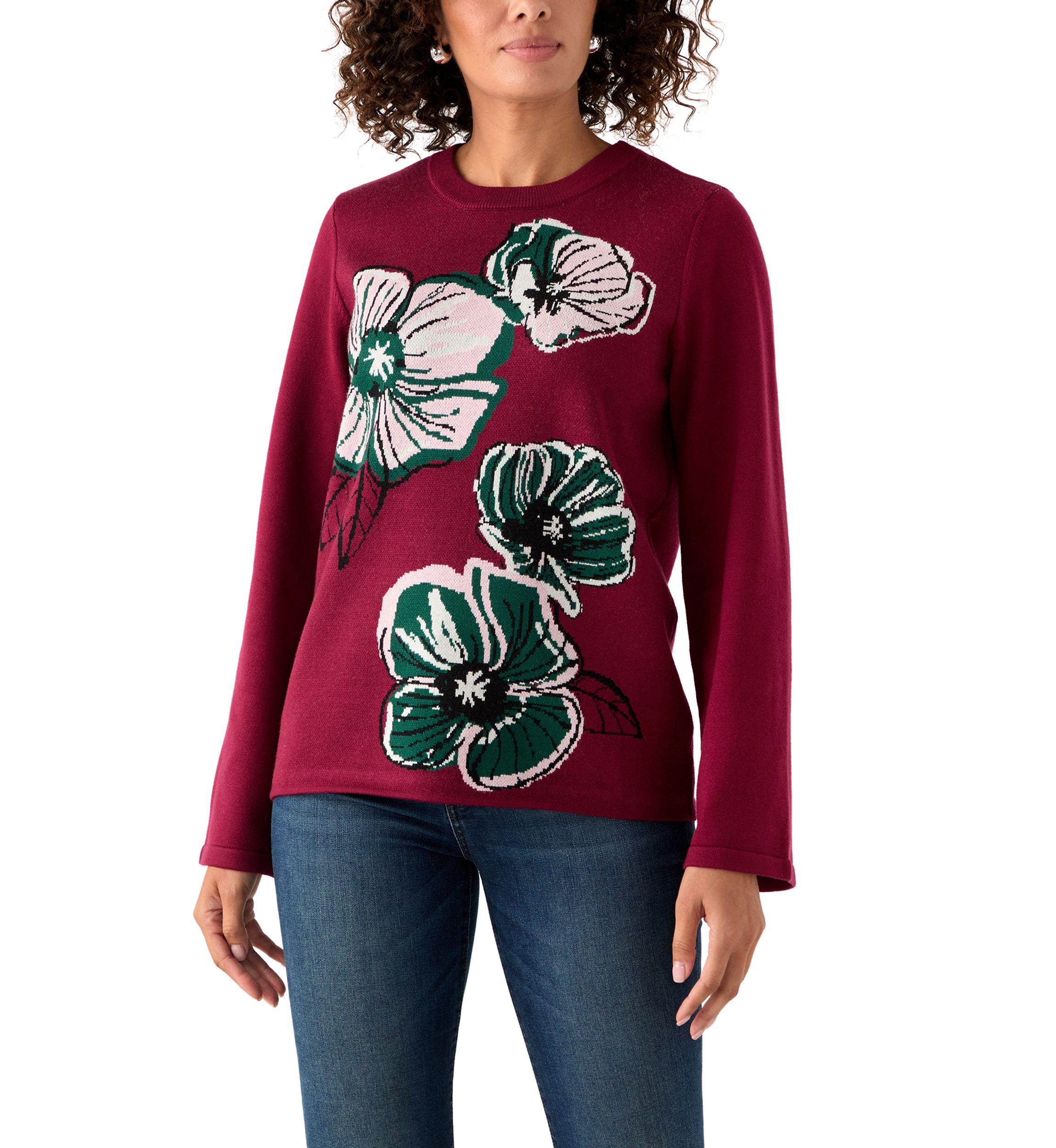 Floral Crew Neck Sweater