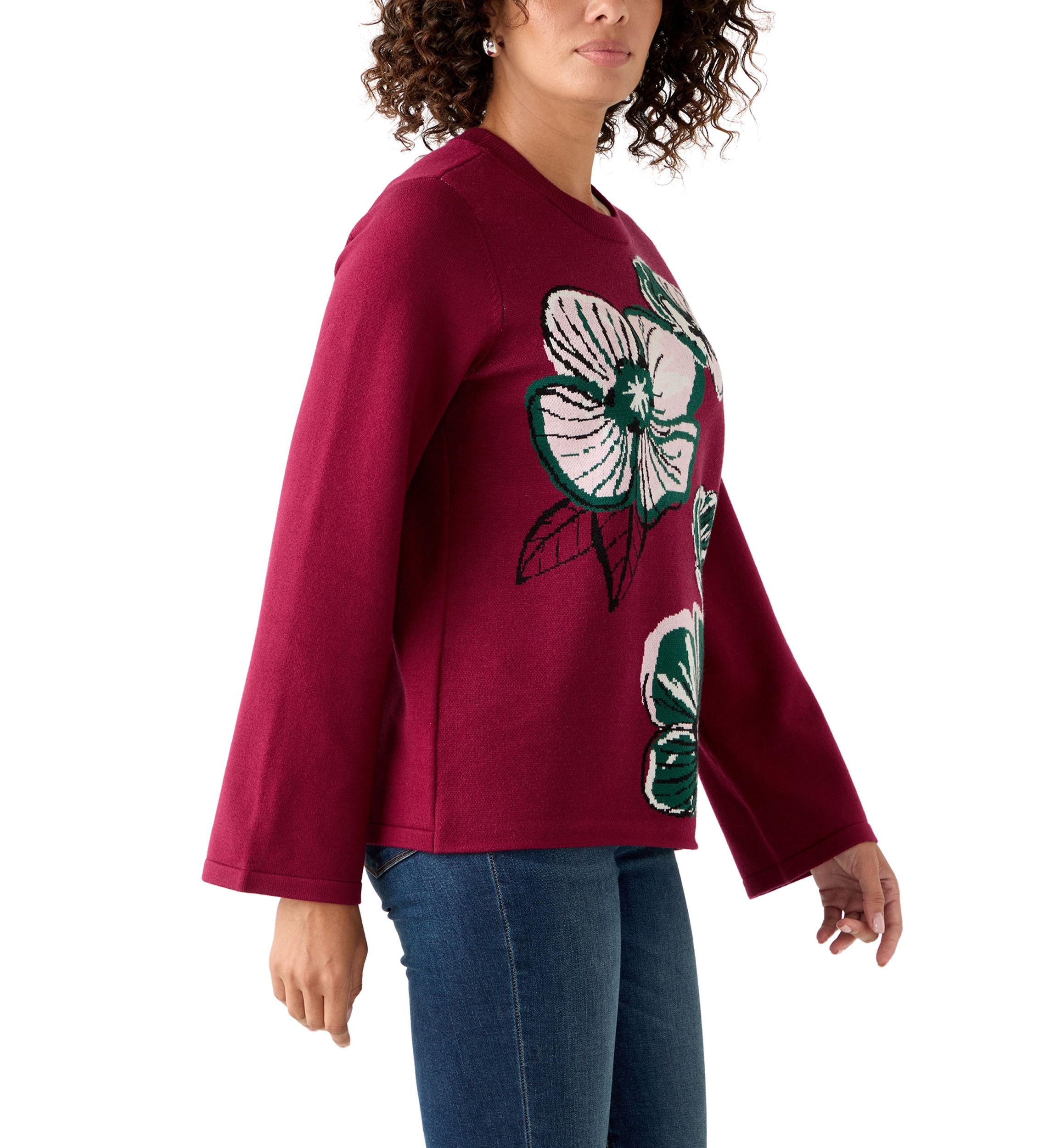 Floral Crew Neck Sweater