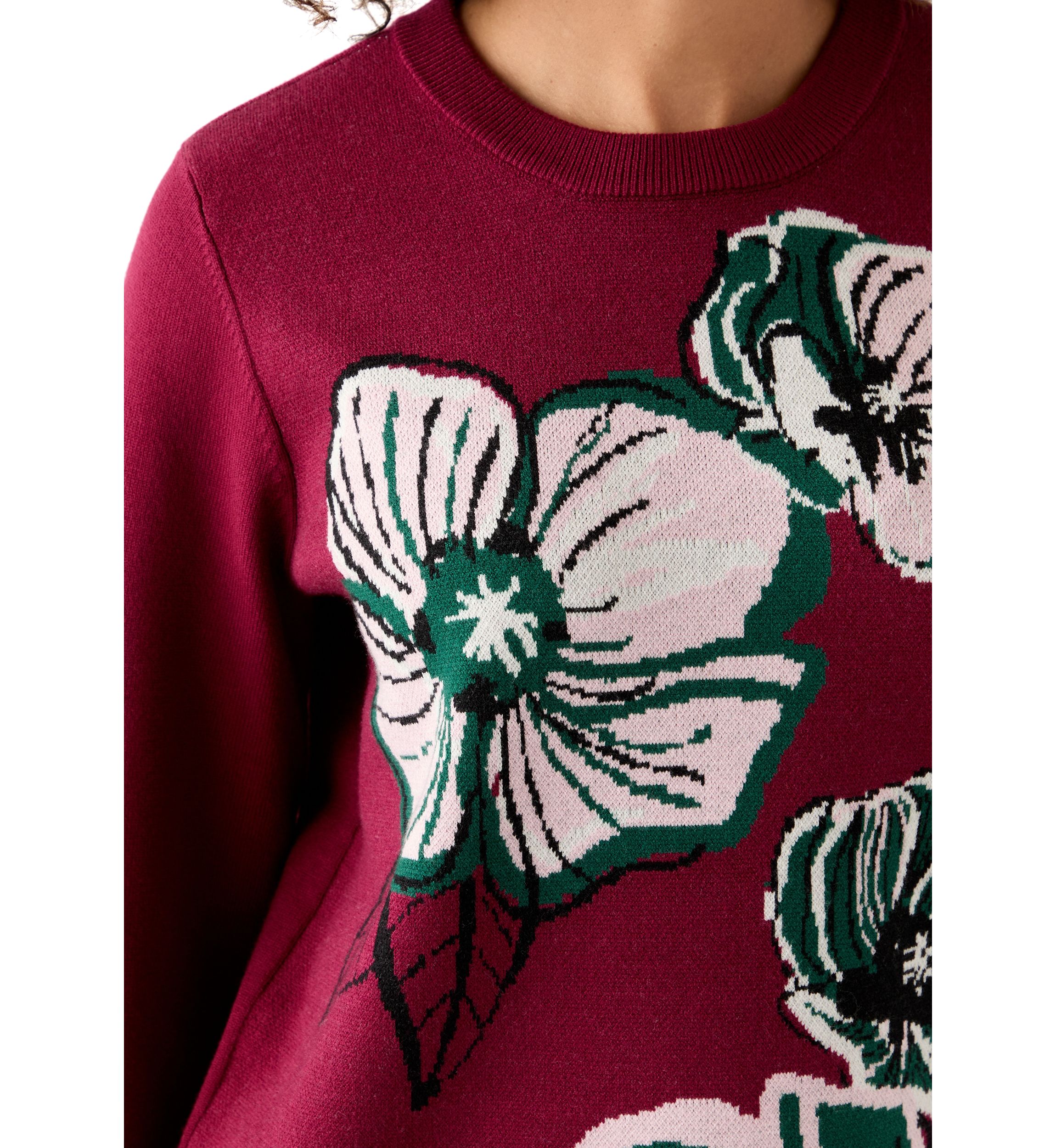 Floral Crew Neck Sweater