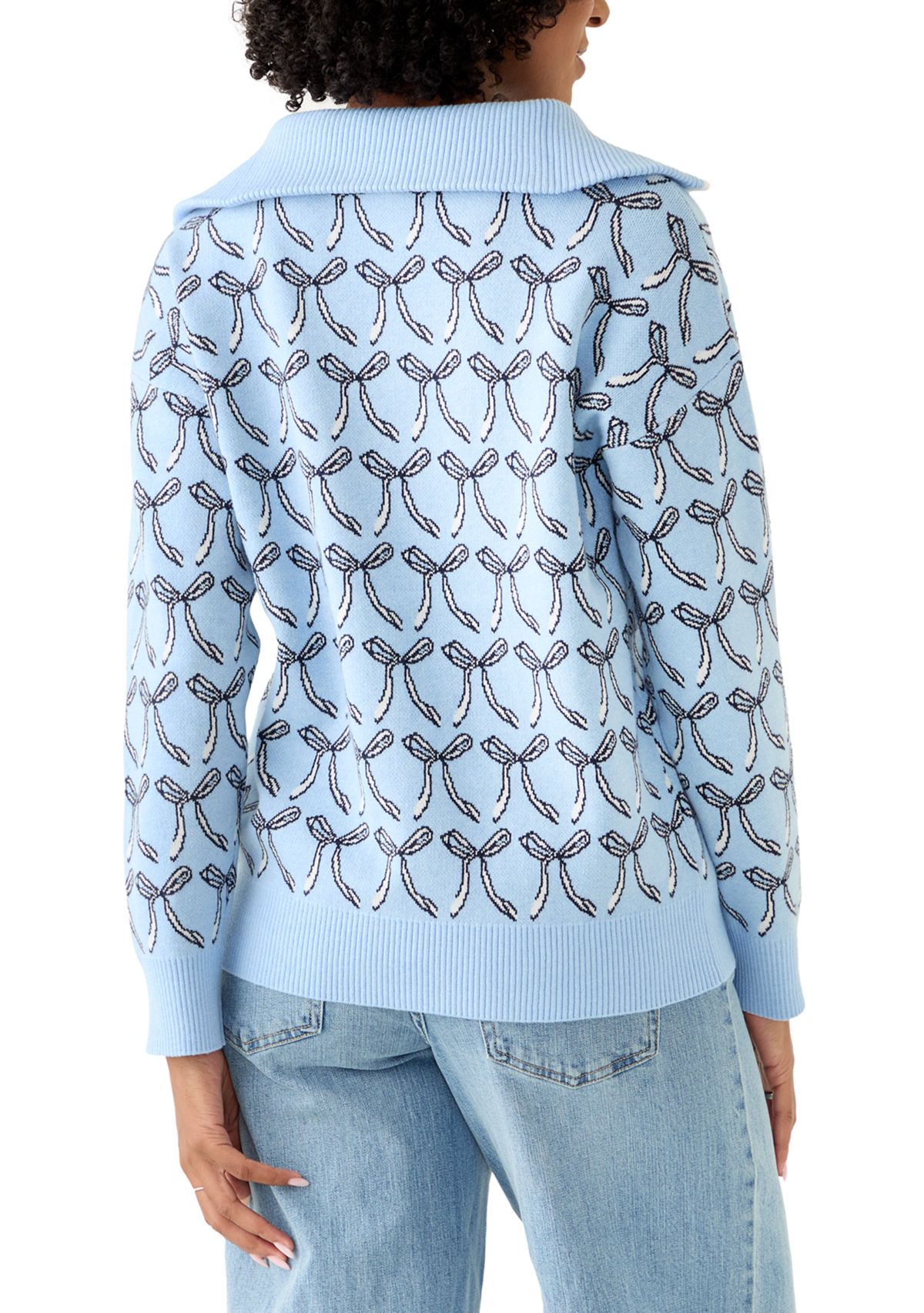 Womens 3/4 Zip Pull Over Sweater