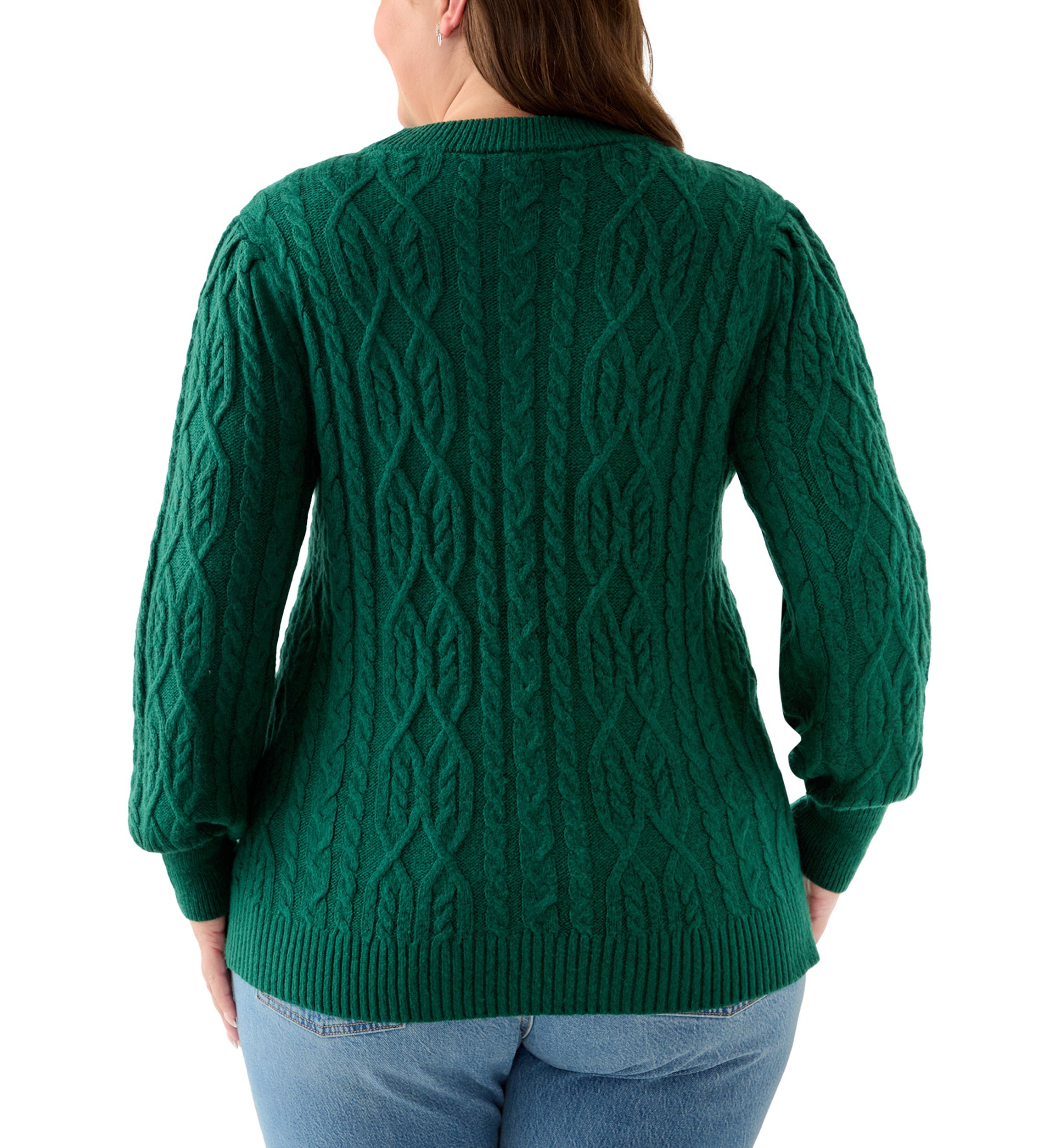 Plus Size Long Sleeve Cable Sweater