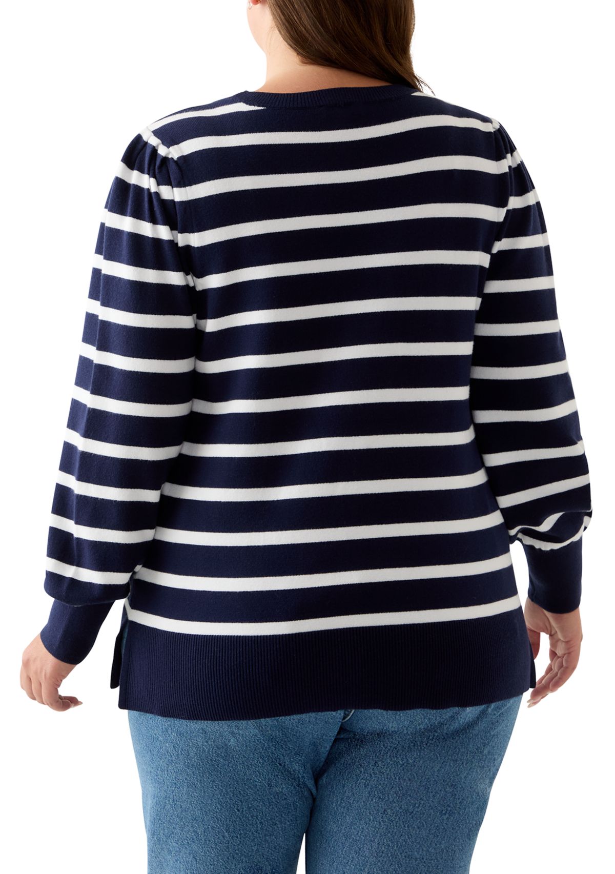 Plus Size Long Sleeve Crew Neck Tunic Sweater