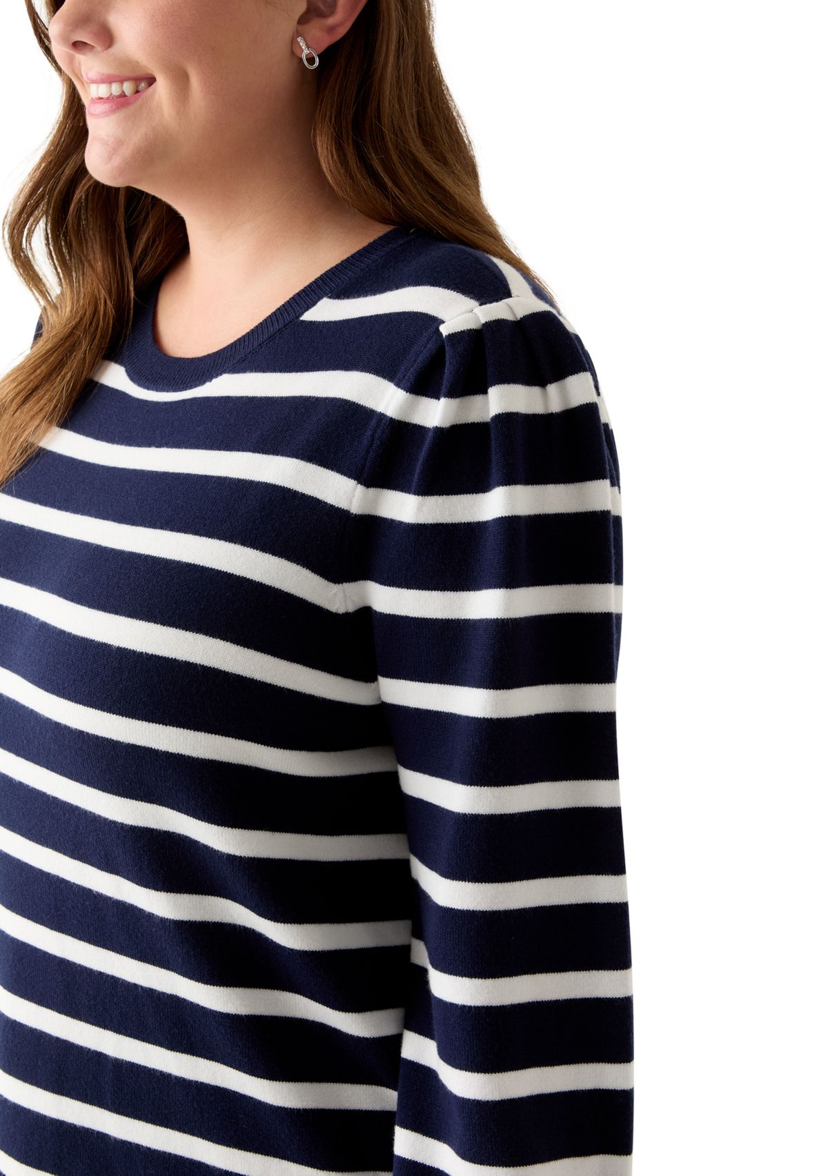 Plus Size Long Sleeve Crew Neck Tunic Sweater