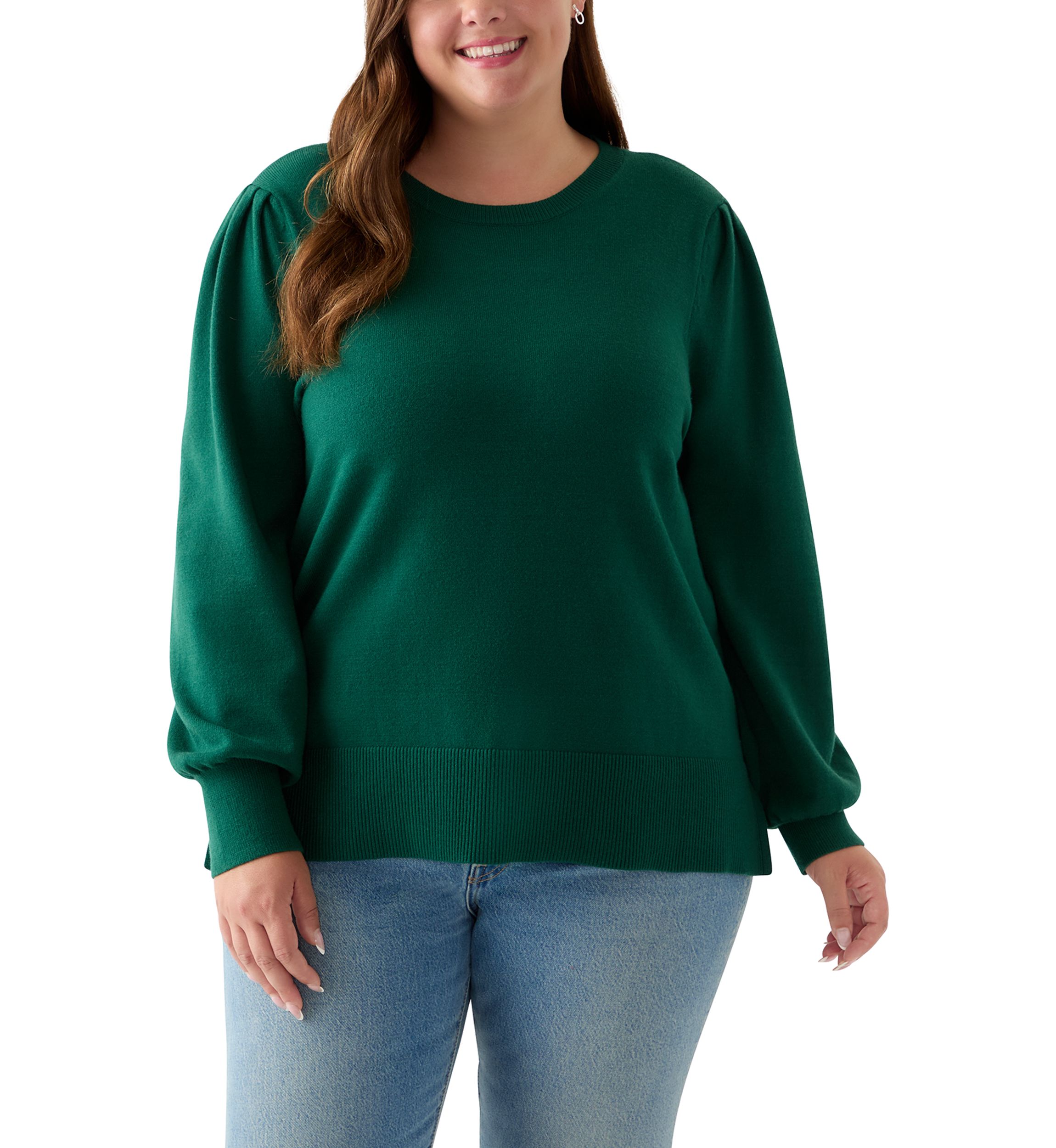 Plus Size Long Sleeve Crew Neck Tunic Sweater