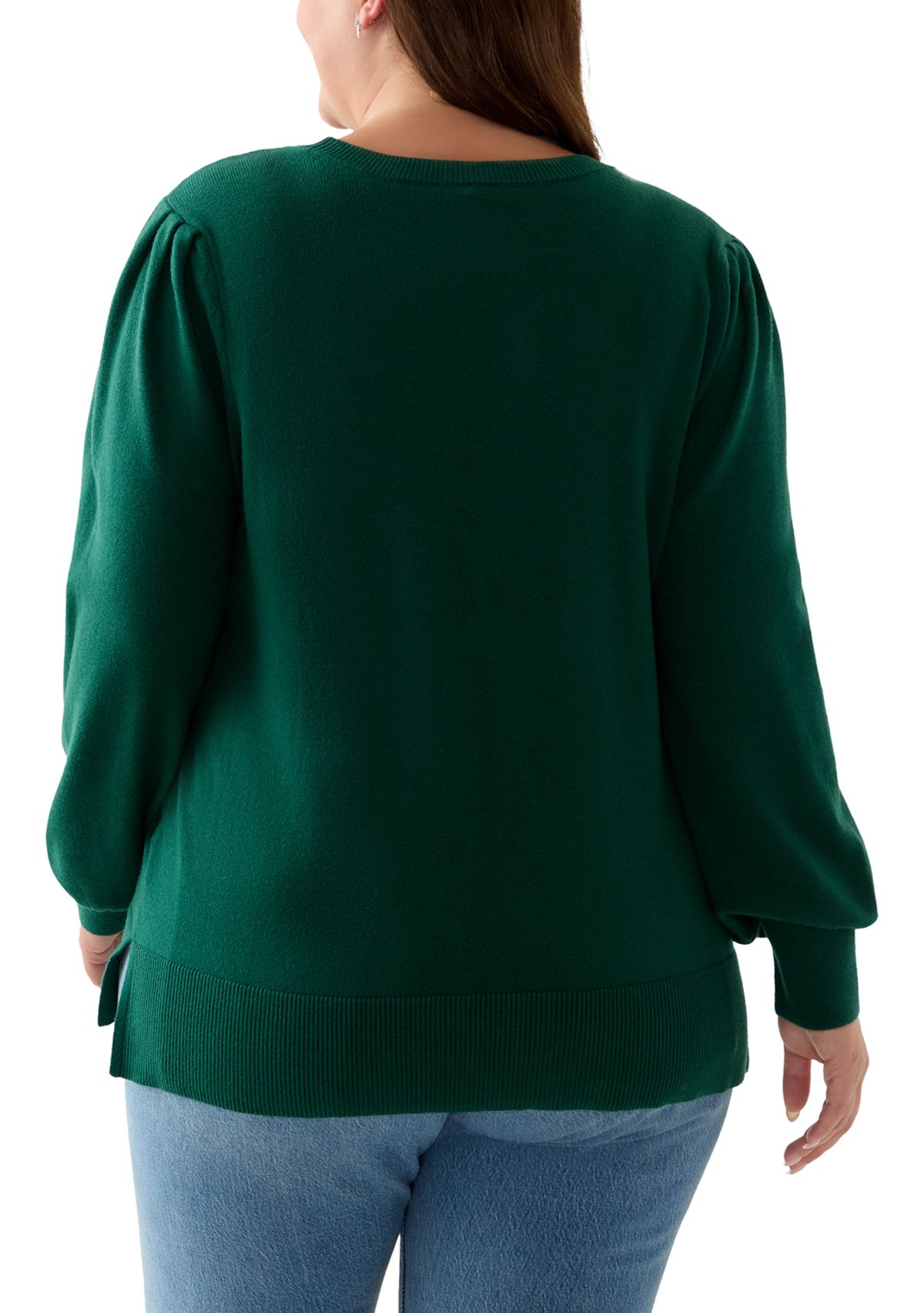 Plus Size Long Sleeve Crew Neck Tunic Sweater
