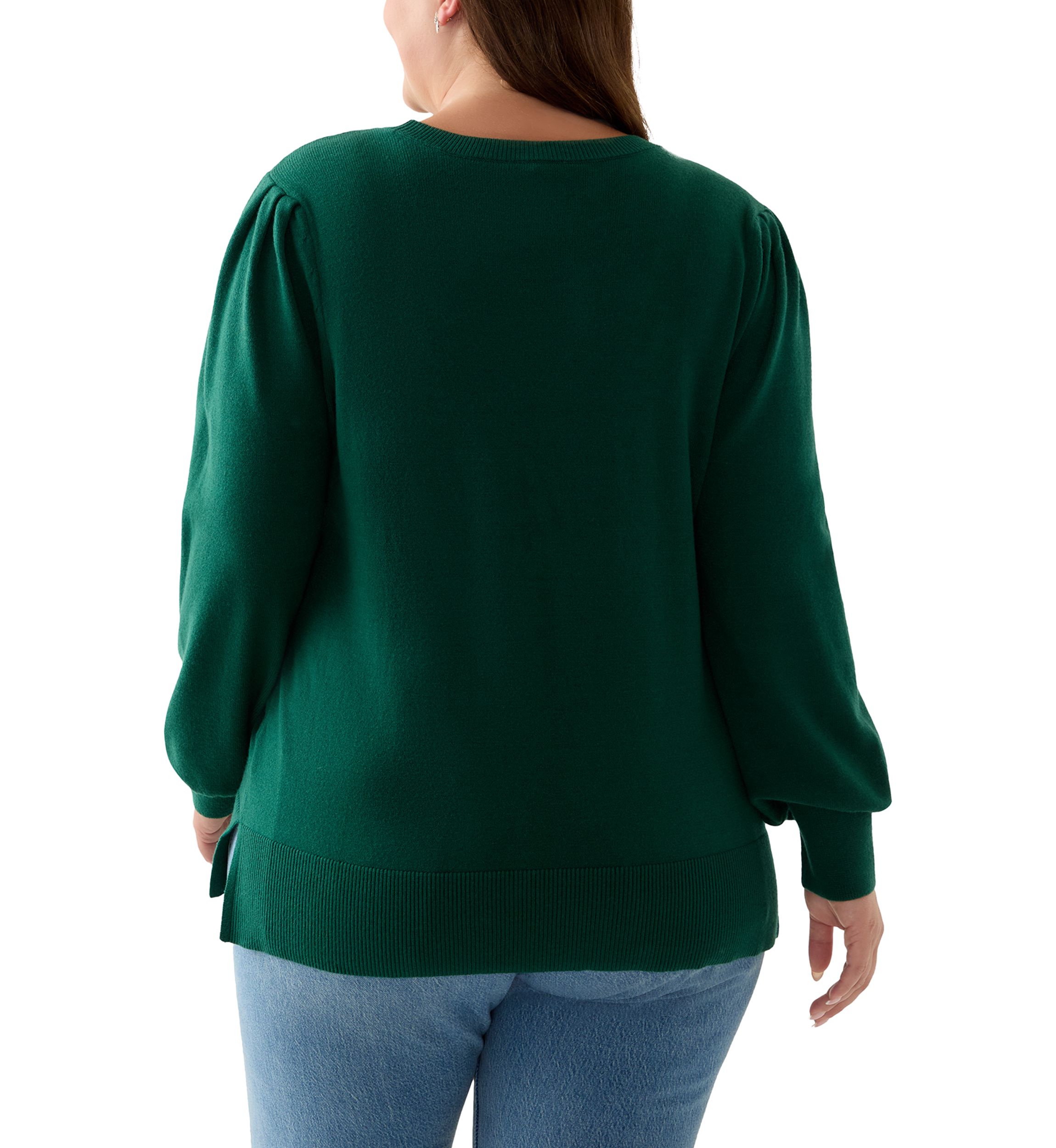 Plus Size Long Sleeve Crew Neck Tunic Sweater