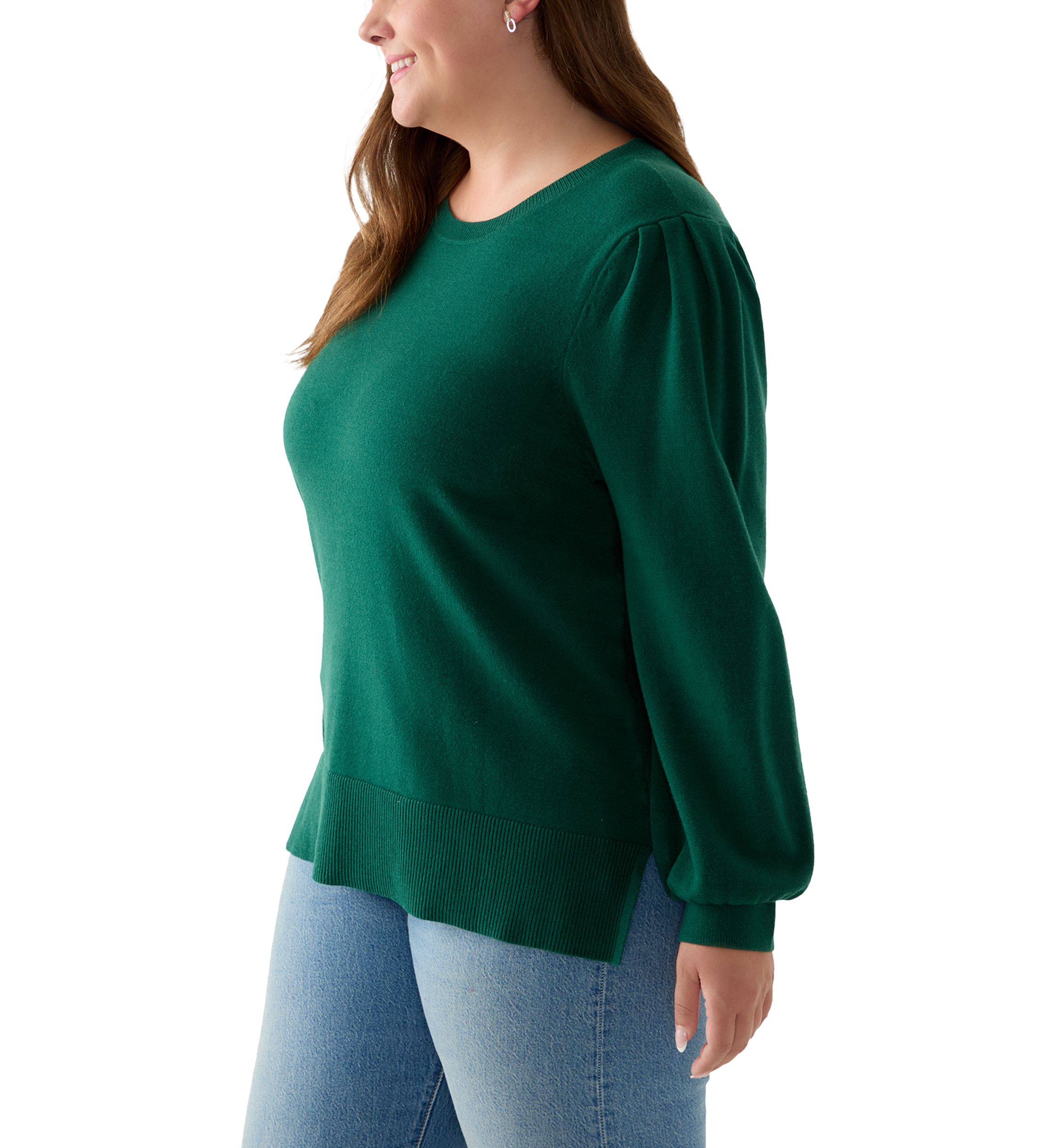 Plus Size Long Sleeve Crew Neck Tunic Sweater
