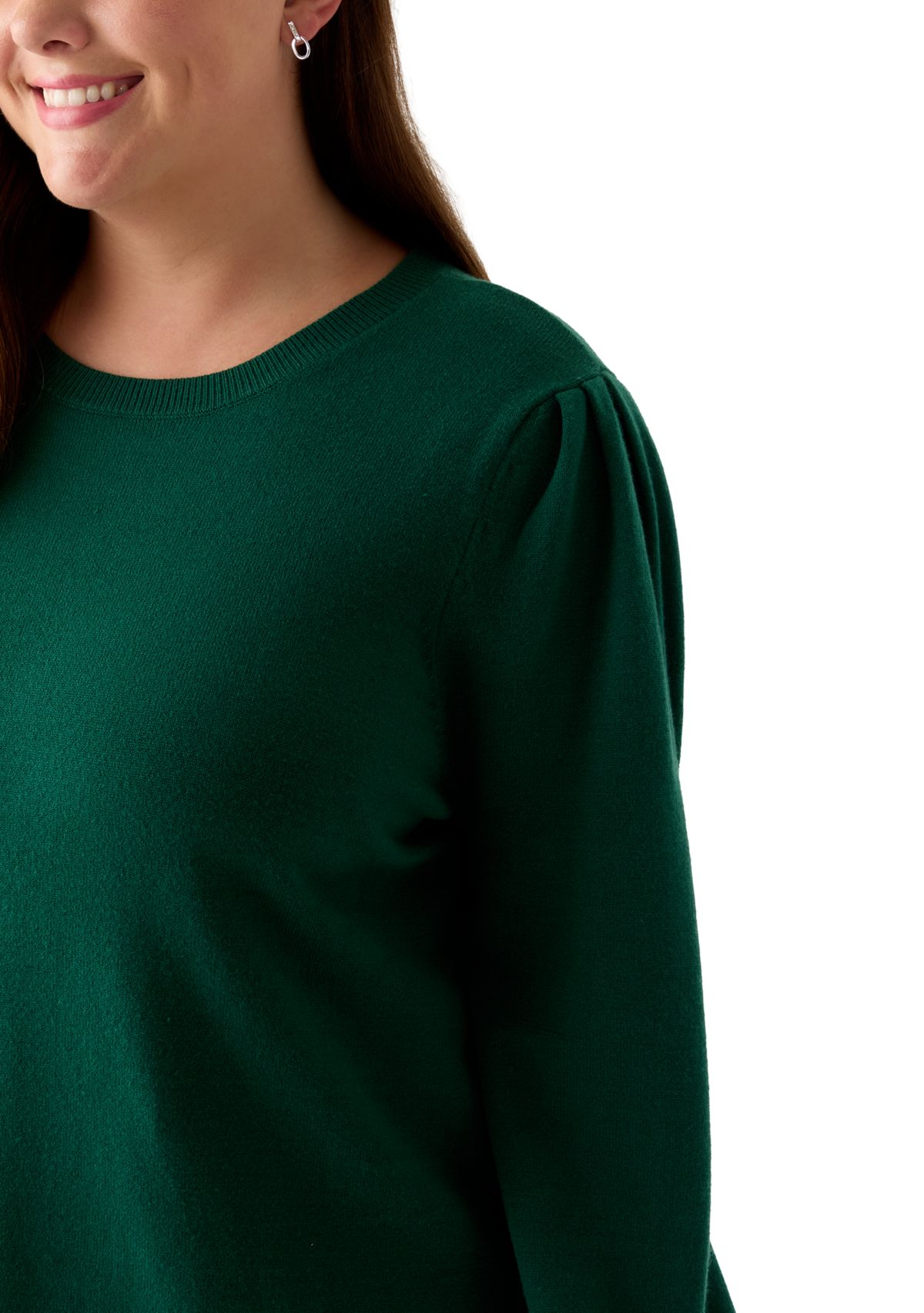 Plus Size Long Sleeve Crew Neck Tunic Sweater