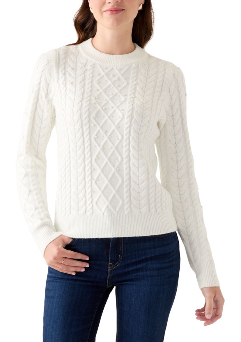 Womens Long Sleeve Cable Sweater