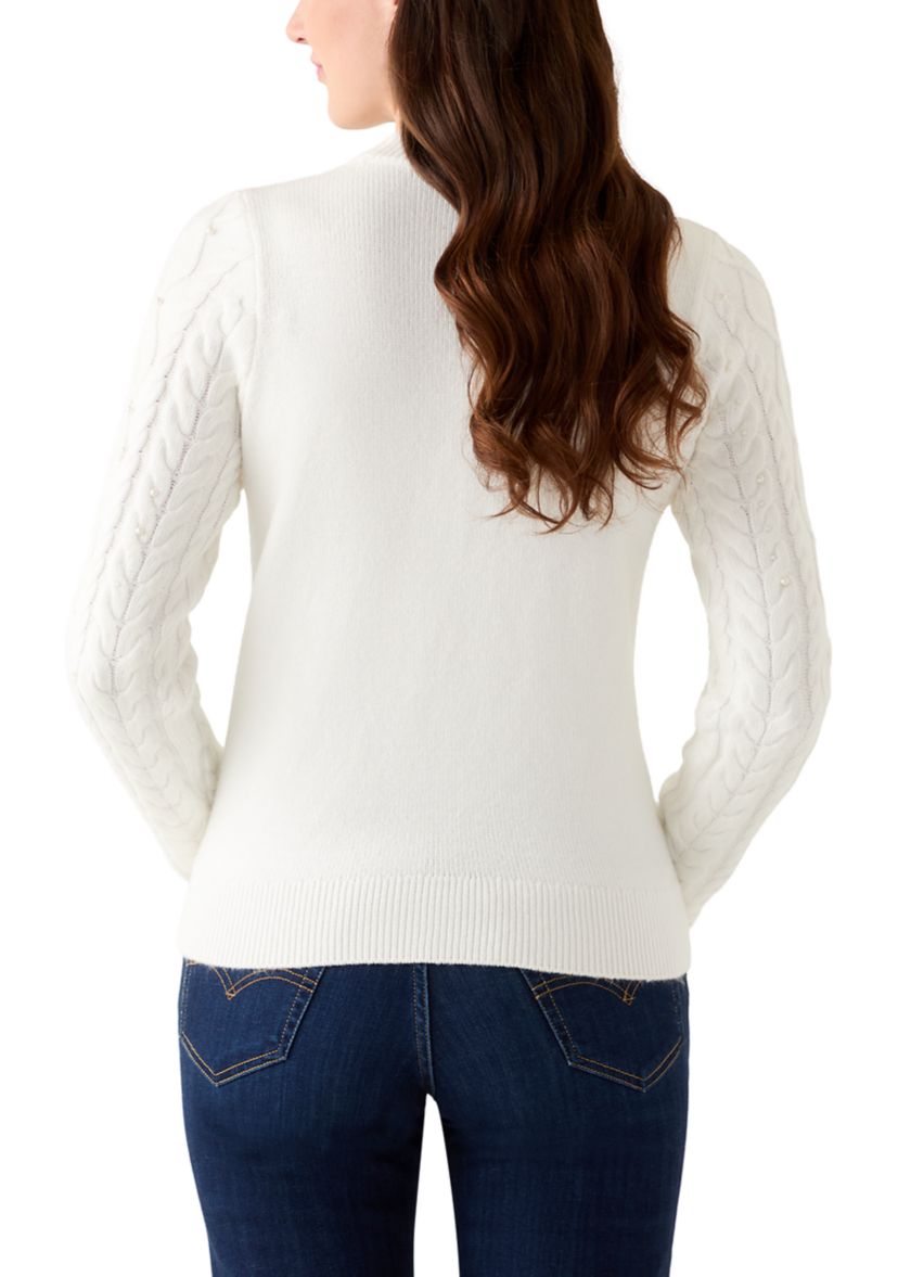 Womens Long Sleeve Cable Sweater