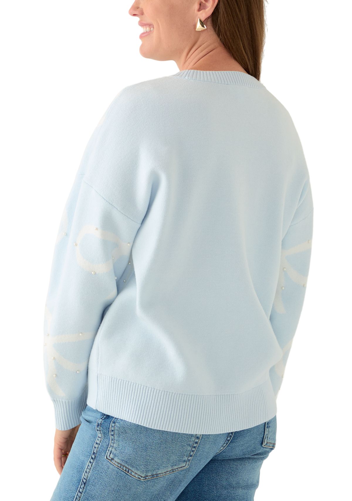 Petite Pearl Bow Sweater