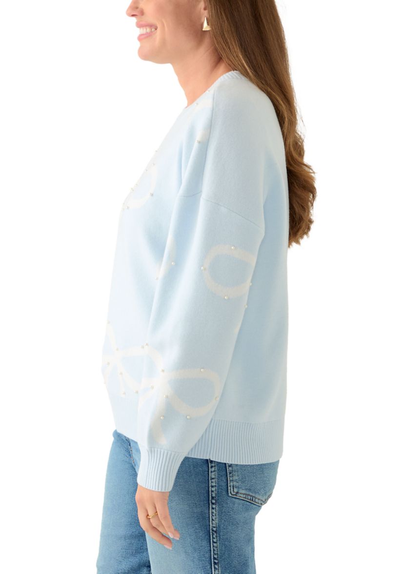 Petite Pearl Bow Sweater